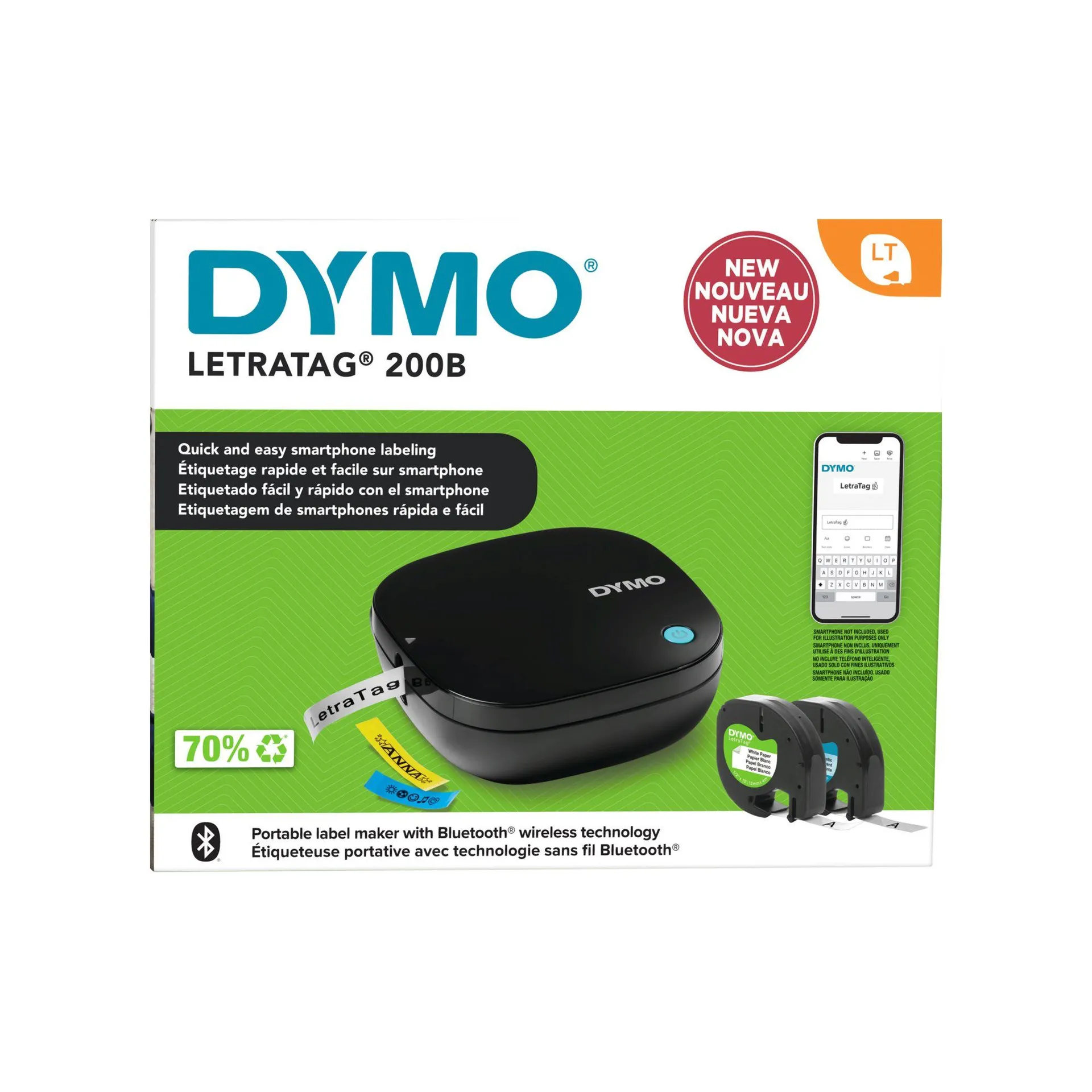 DYMO LetraTag 200B Bluetooth Label Maker, Compact Label Printer