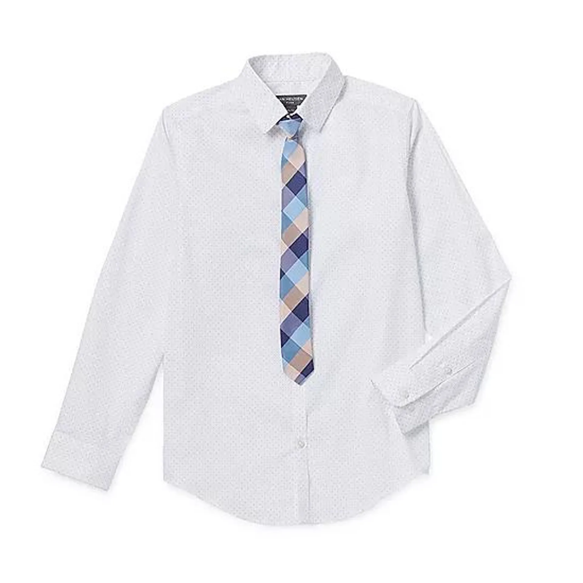 Van Heusen Little & Big Boys Spread Collar Long Sleeve Shirt + Tie Set