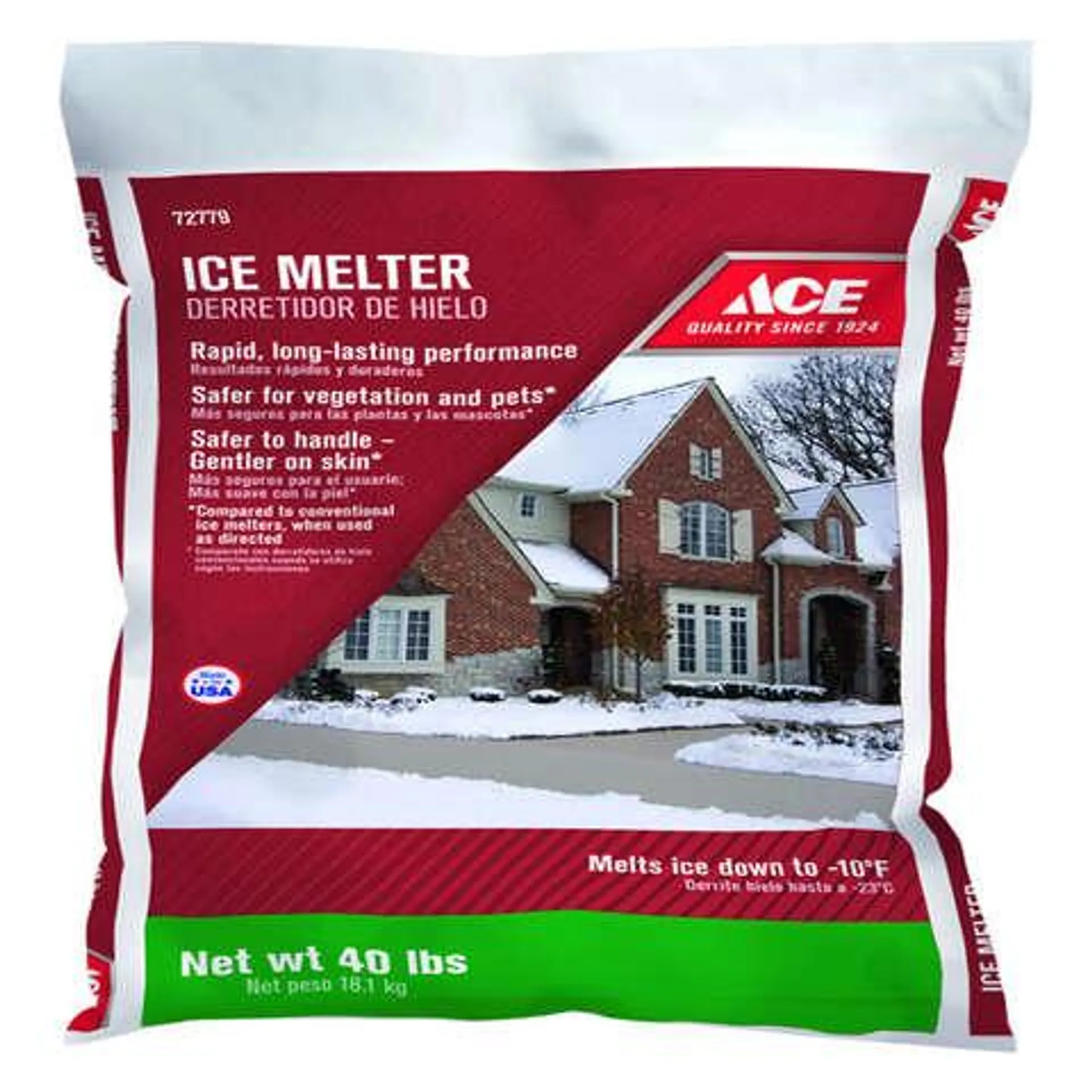 Ace Magnesium Chloride/MG-104/Sodium Chloride Pet Friendly Granule Ice Melt 40 lb