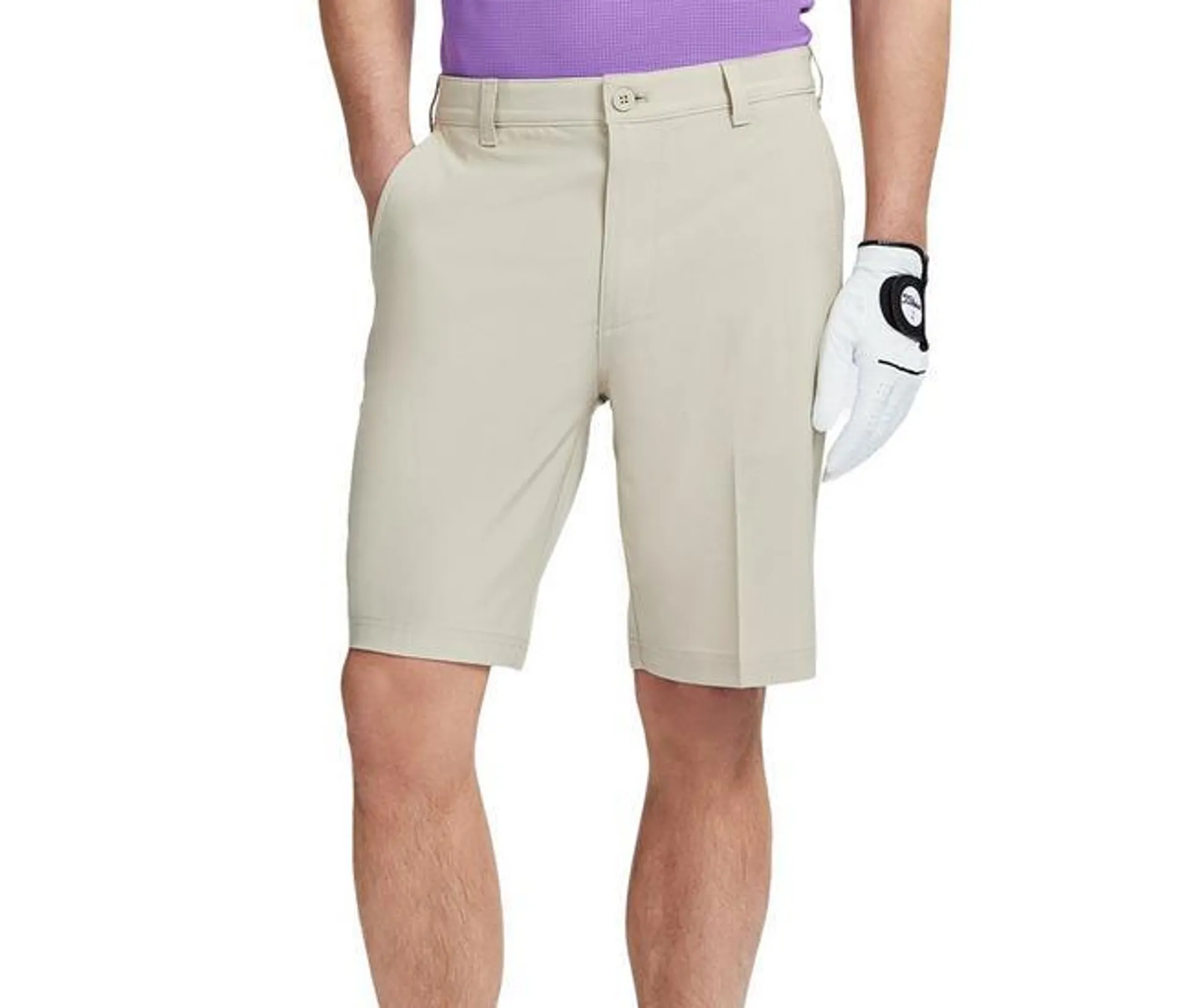 Mens Solid Flat Front Shorts