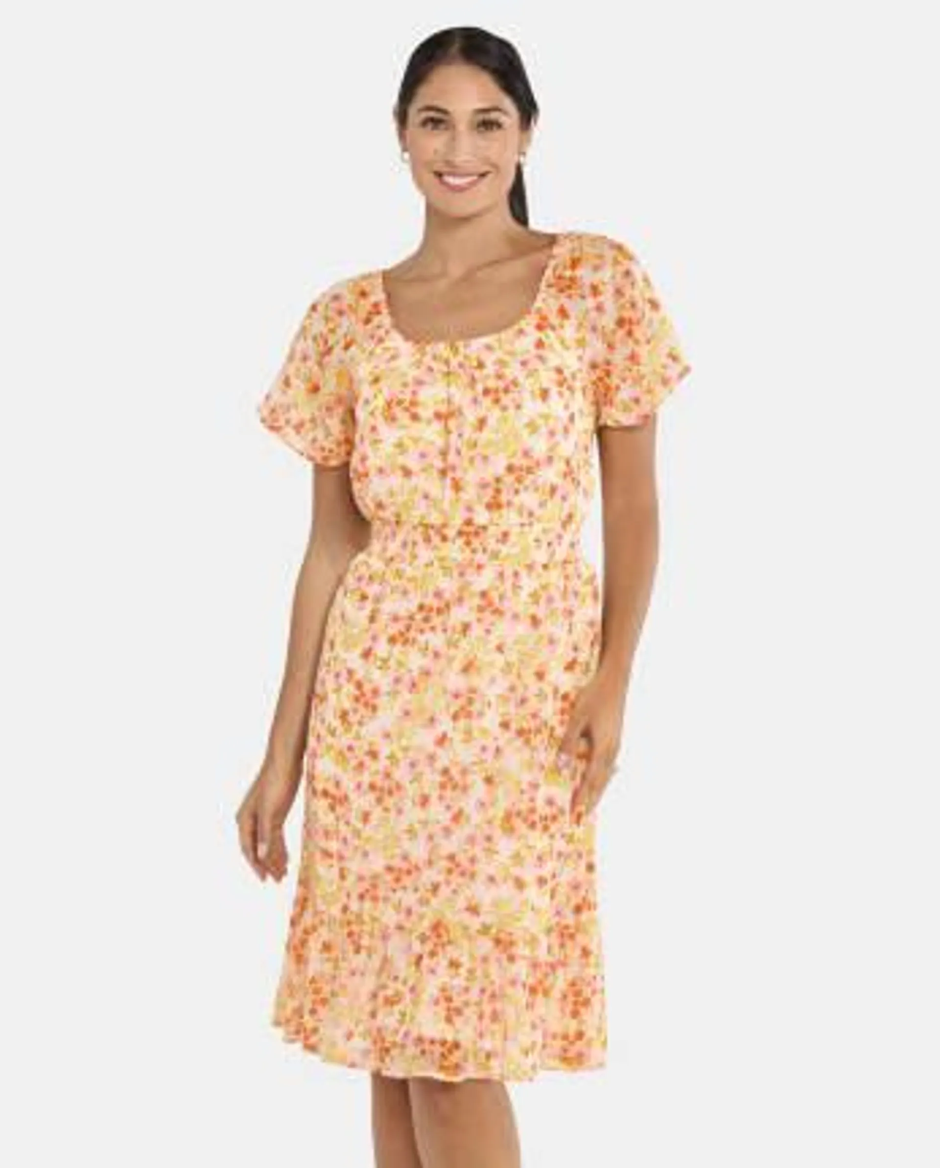 Vestido con gradas de georgette floral para mamá y yo para mujer - rosebud