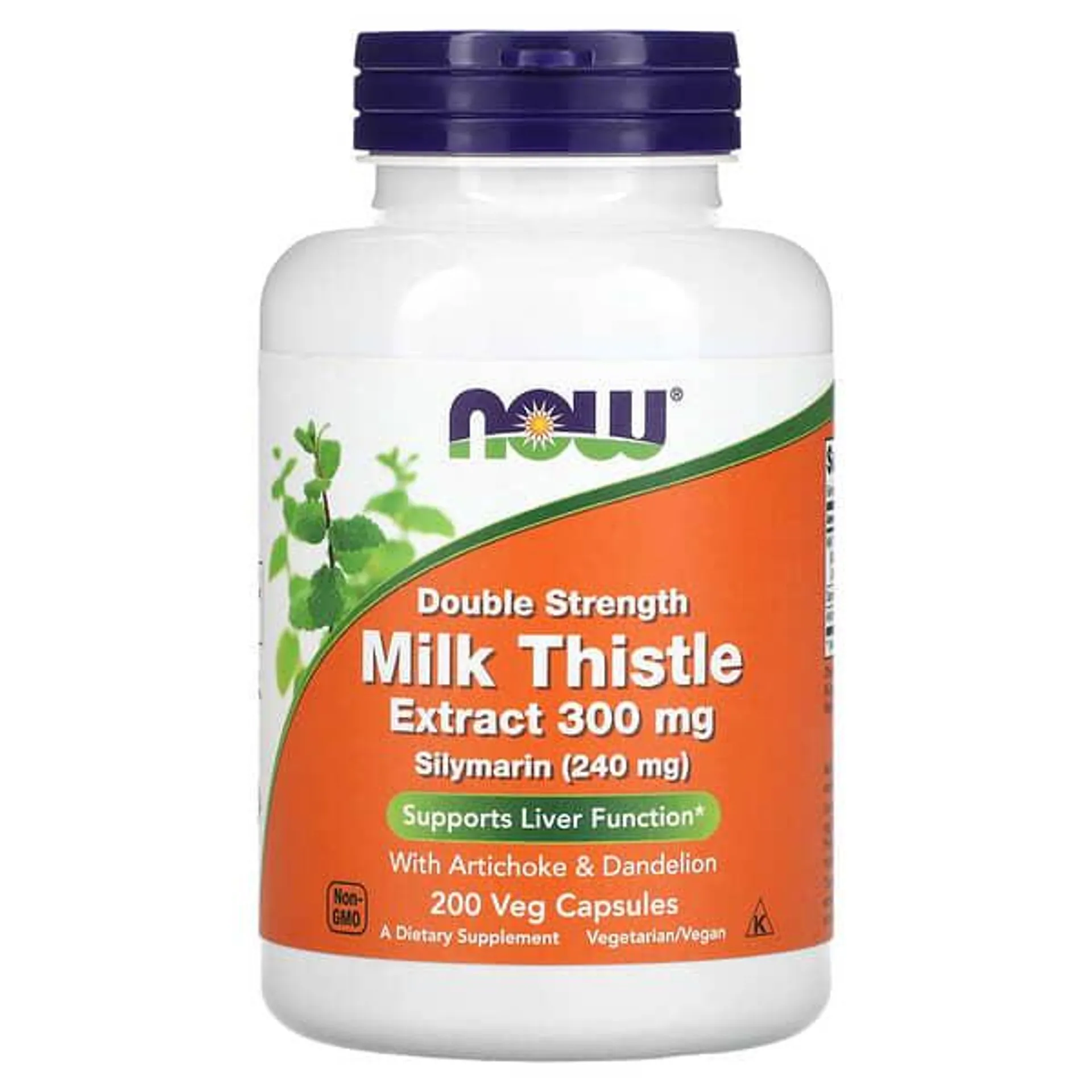 NOW Foods, Milk Thistle Extract, Double Strength, 300 mg, 200 Veg Capsules