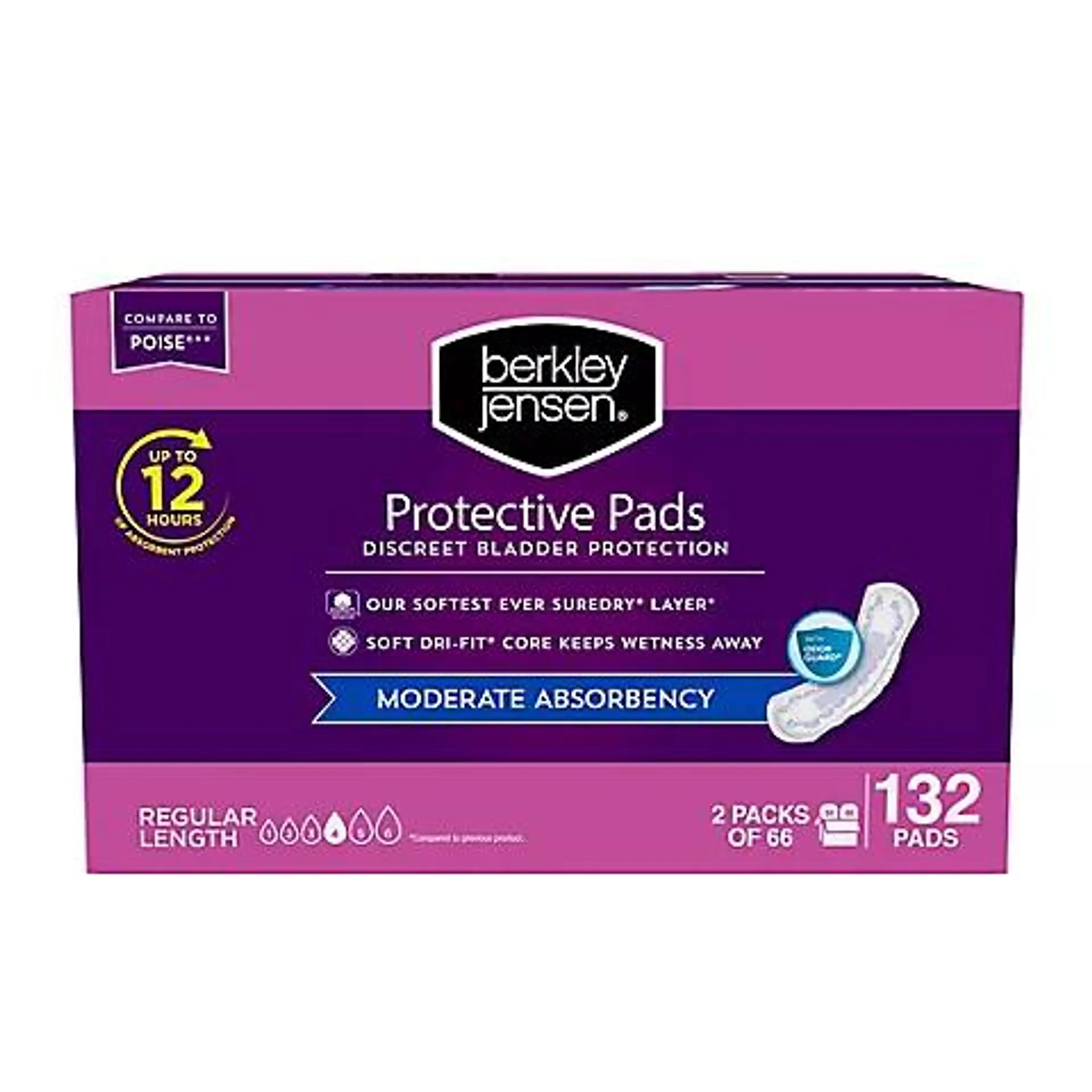 Berkley Jensen Moderate Bladder Control Pads, 132 ct.