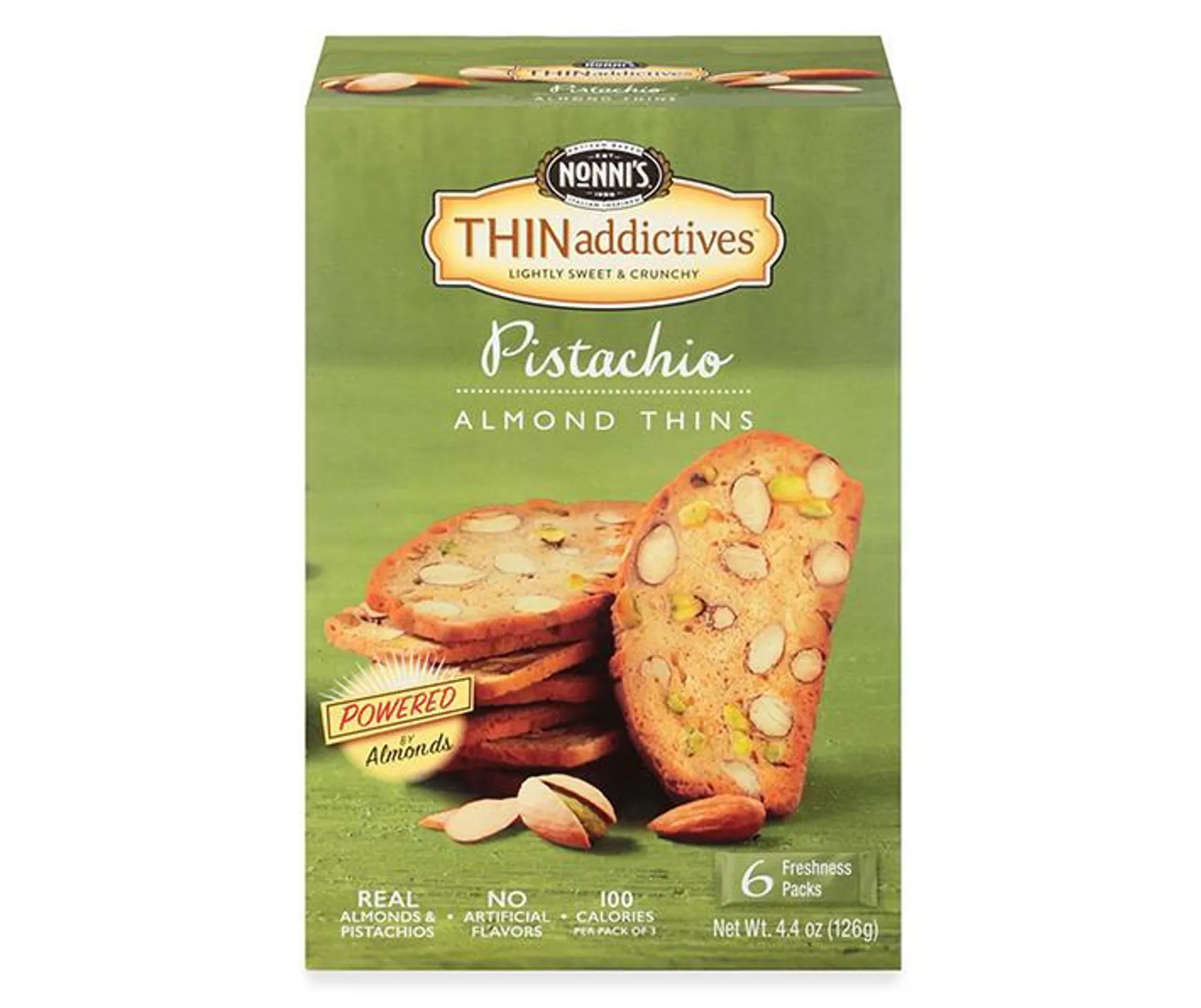 Nonni's Thinaddictives Pistachio Almond Thin Cookies 4.4 oz. Box