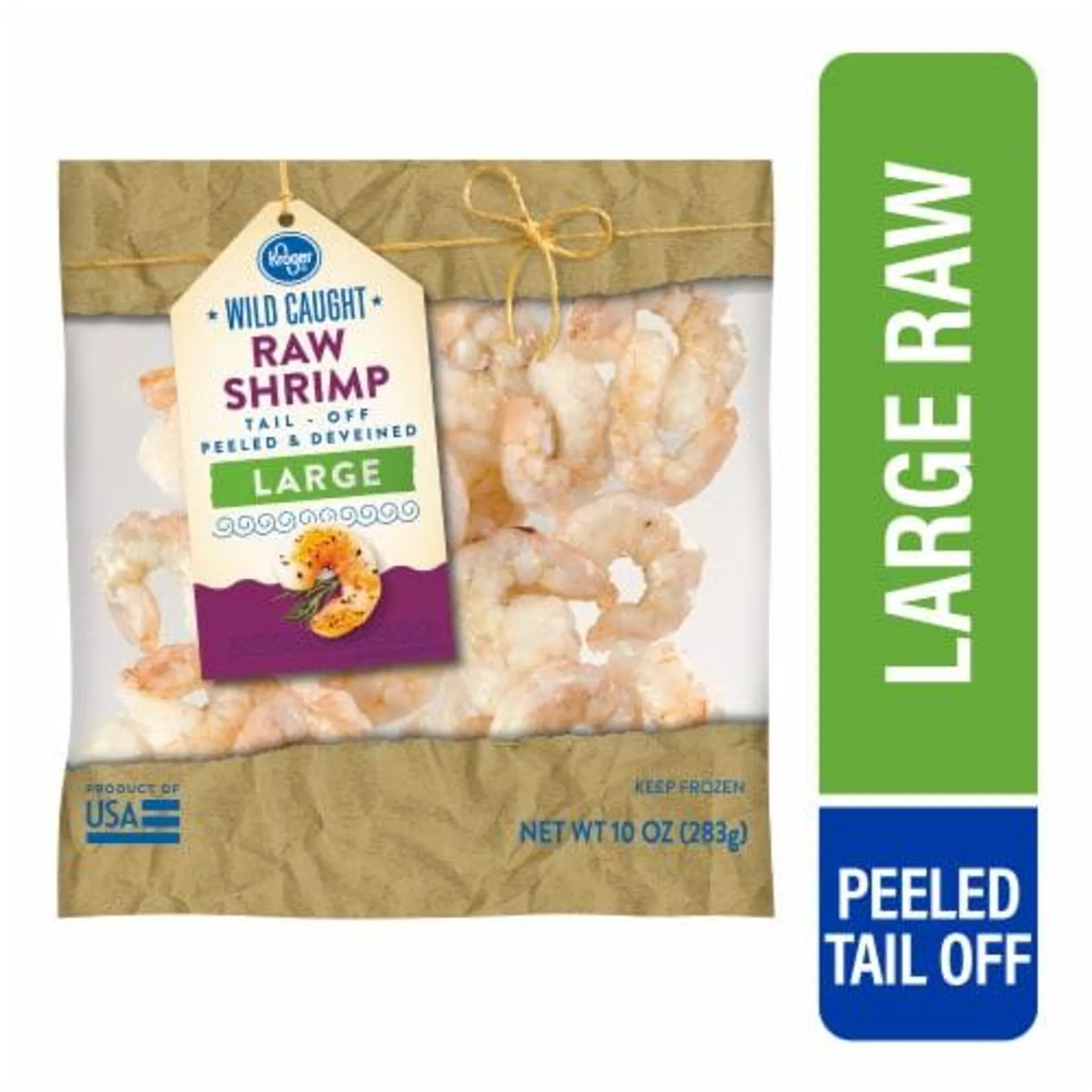 Kroger® Wild Caught Large Raw Shrimp Peeled & Deveined Tail Off