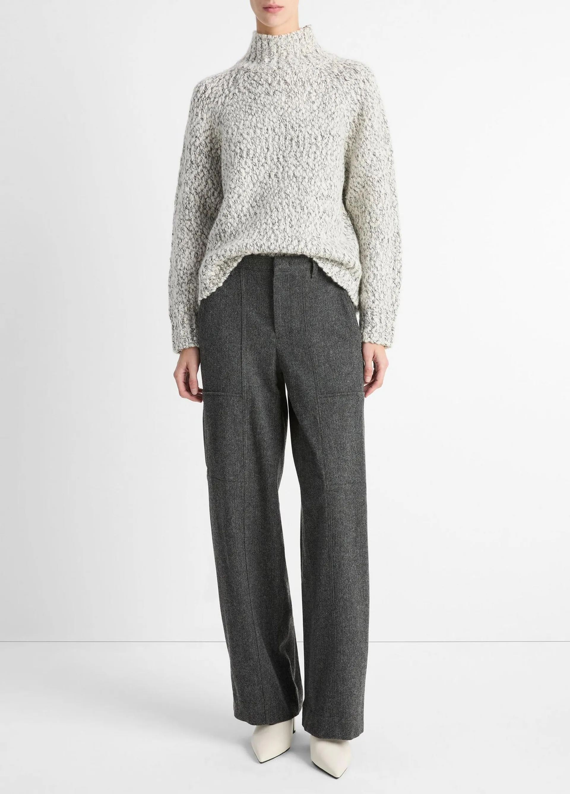 Italian Herringbone Wool-Blend Utility Pant