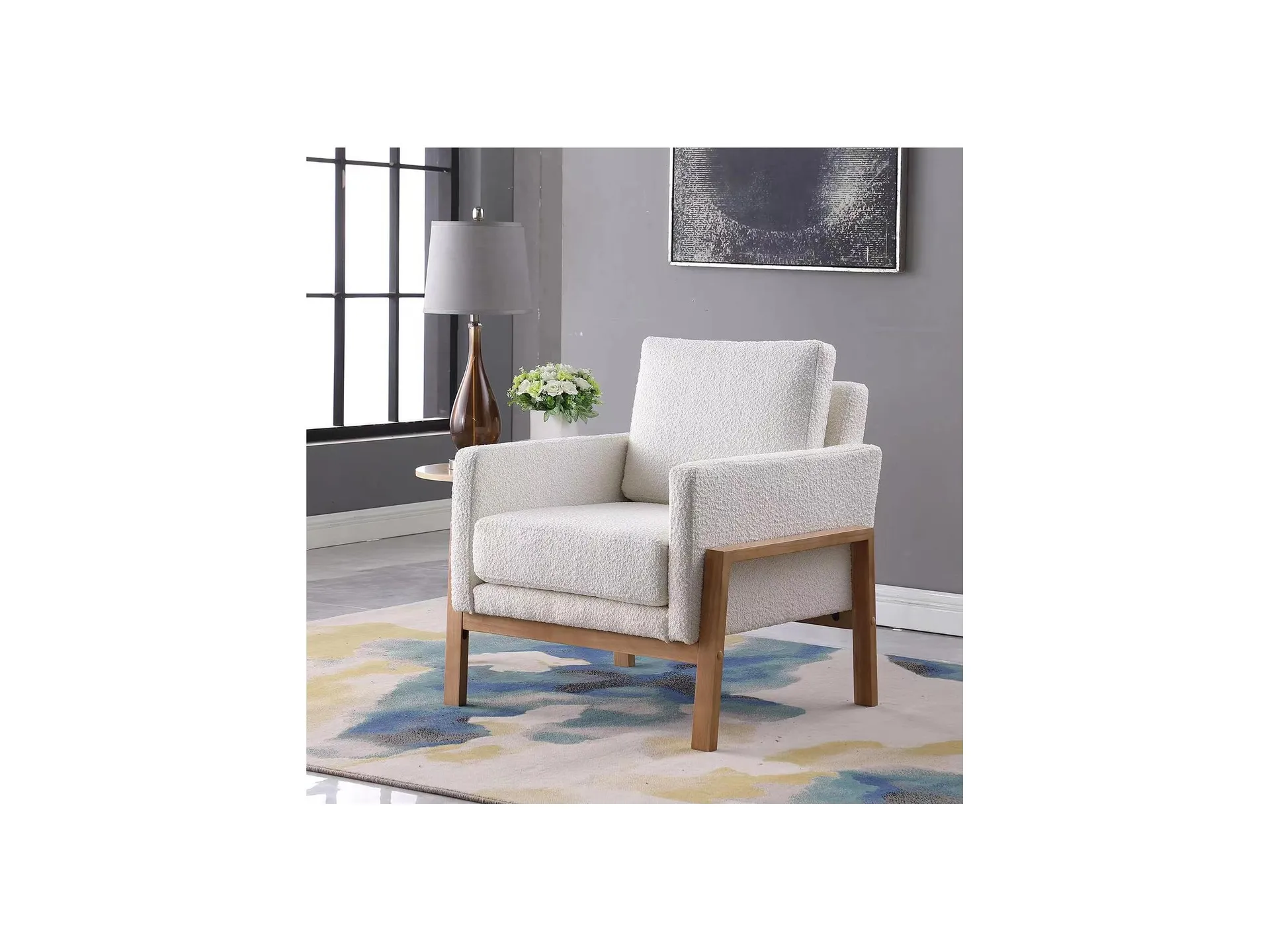 Kinfine USA HomePop Modern Wood Accent Chair