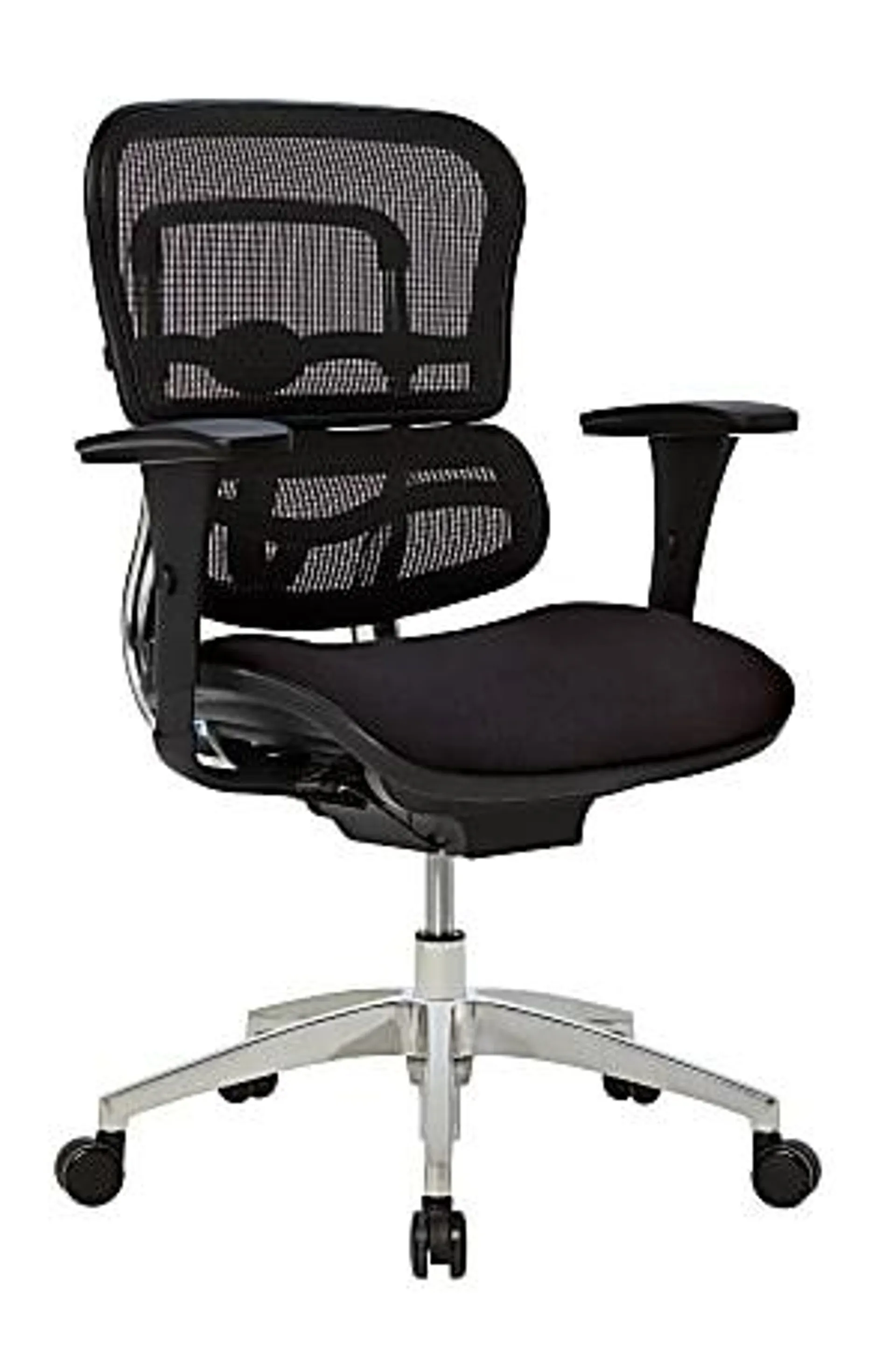 WorkPro® 12000 Series Ergonomic Mesh/Fabric Mid-Back Office Chair, Black/Black, BIFMA Compliant