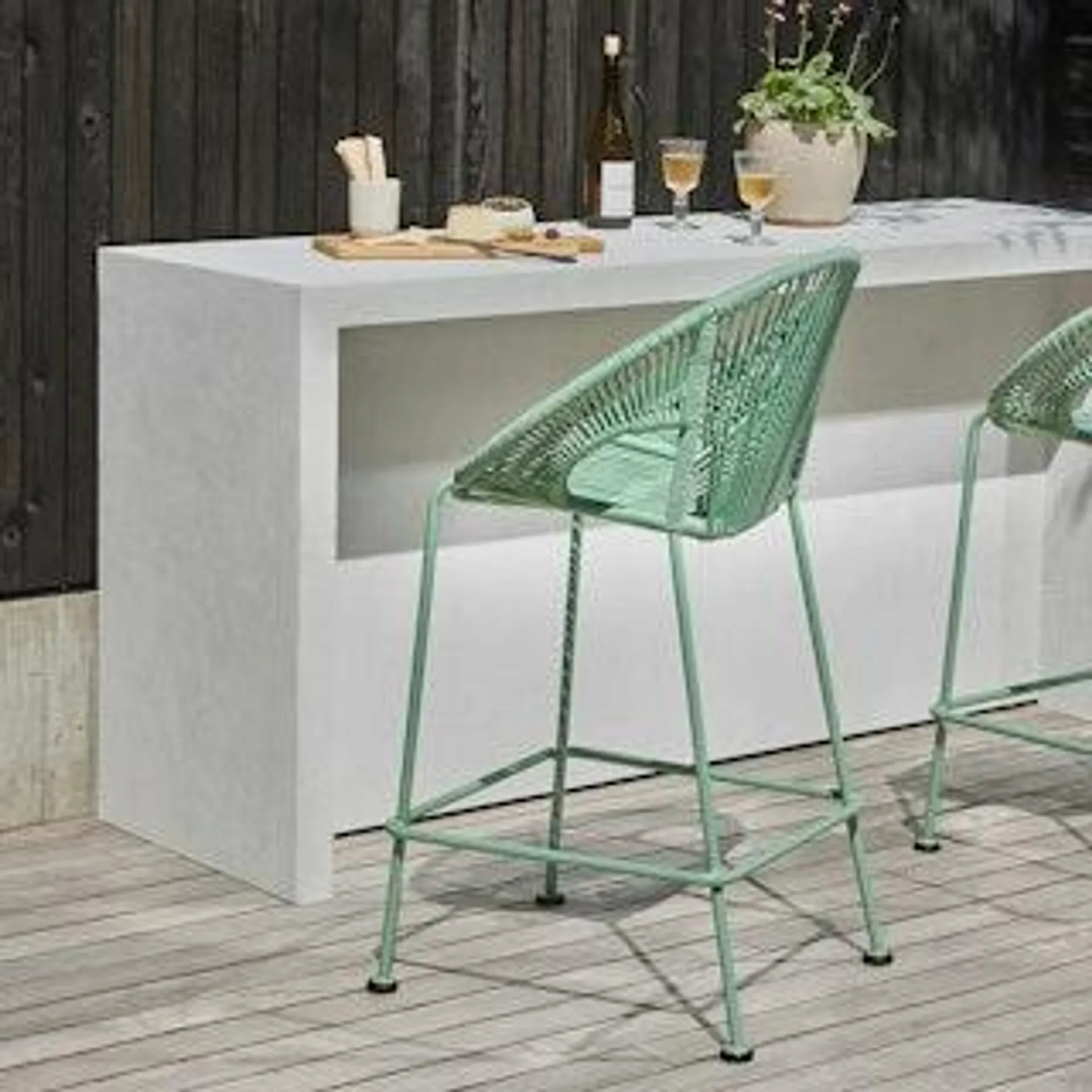 Kasiko Outdoor Counter Stool - Celadon Green