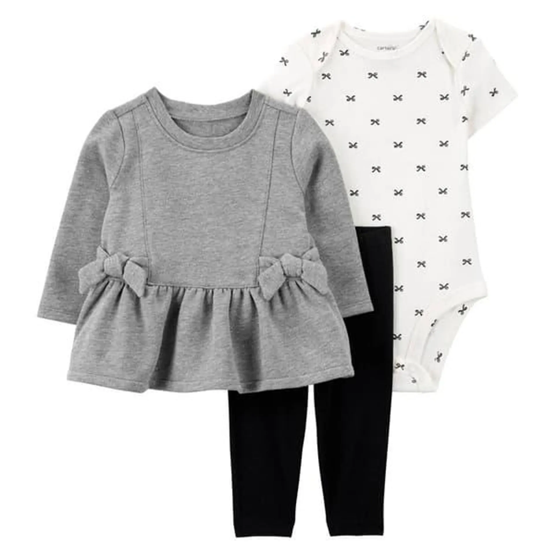 Baby Girl (3-24M) Carter’s® 3pc. Pullover/Bow Bodysuit/Pants Set