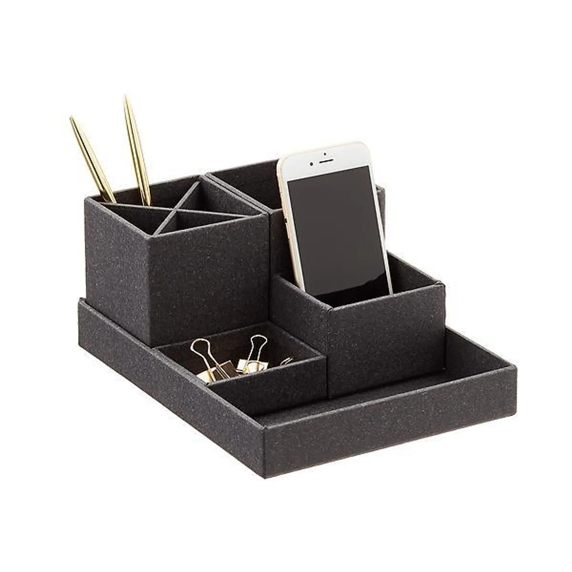 Bigso Woodgrain Desktop Organizer Black