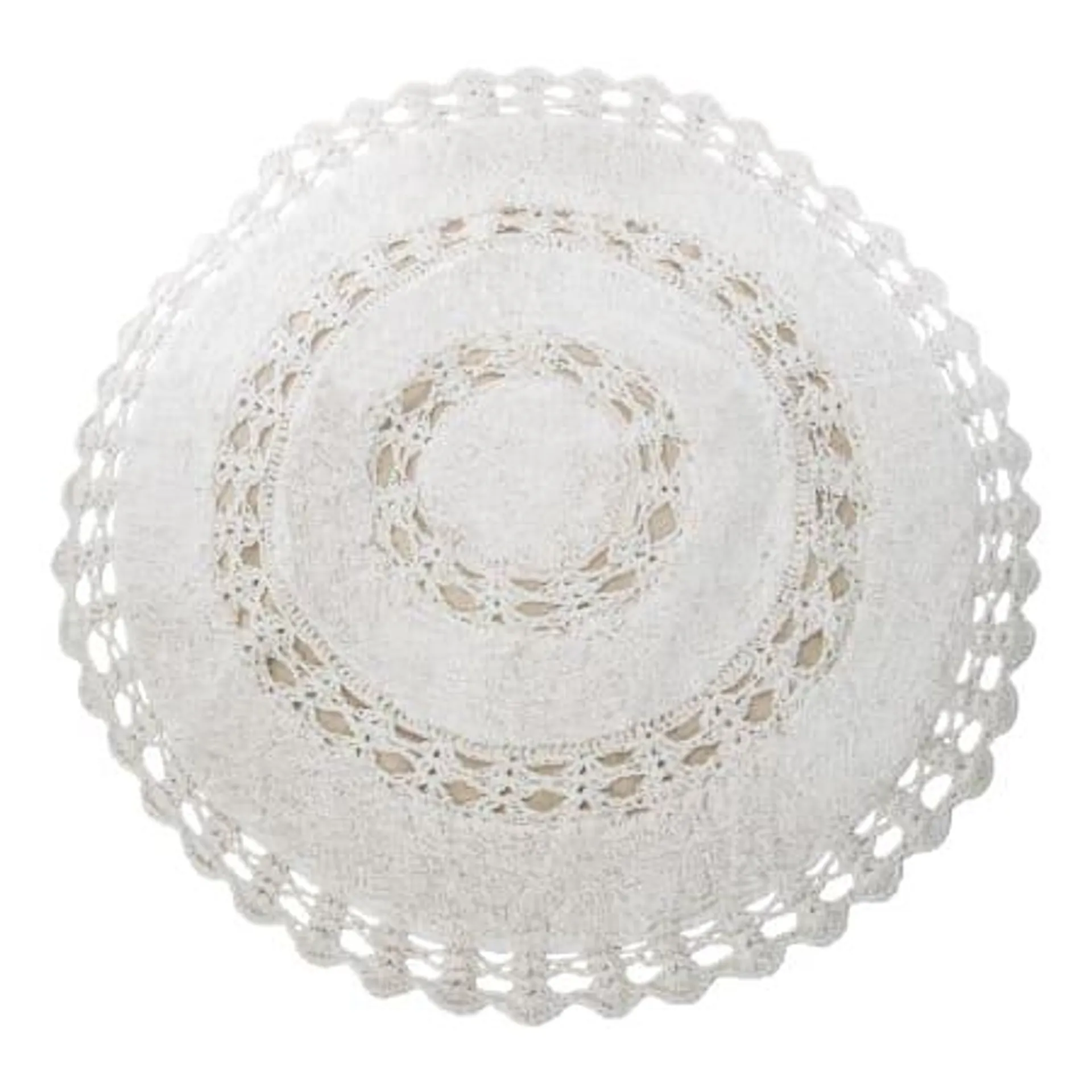 Cotton Crochet Round Rug 32in