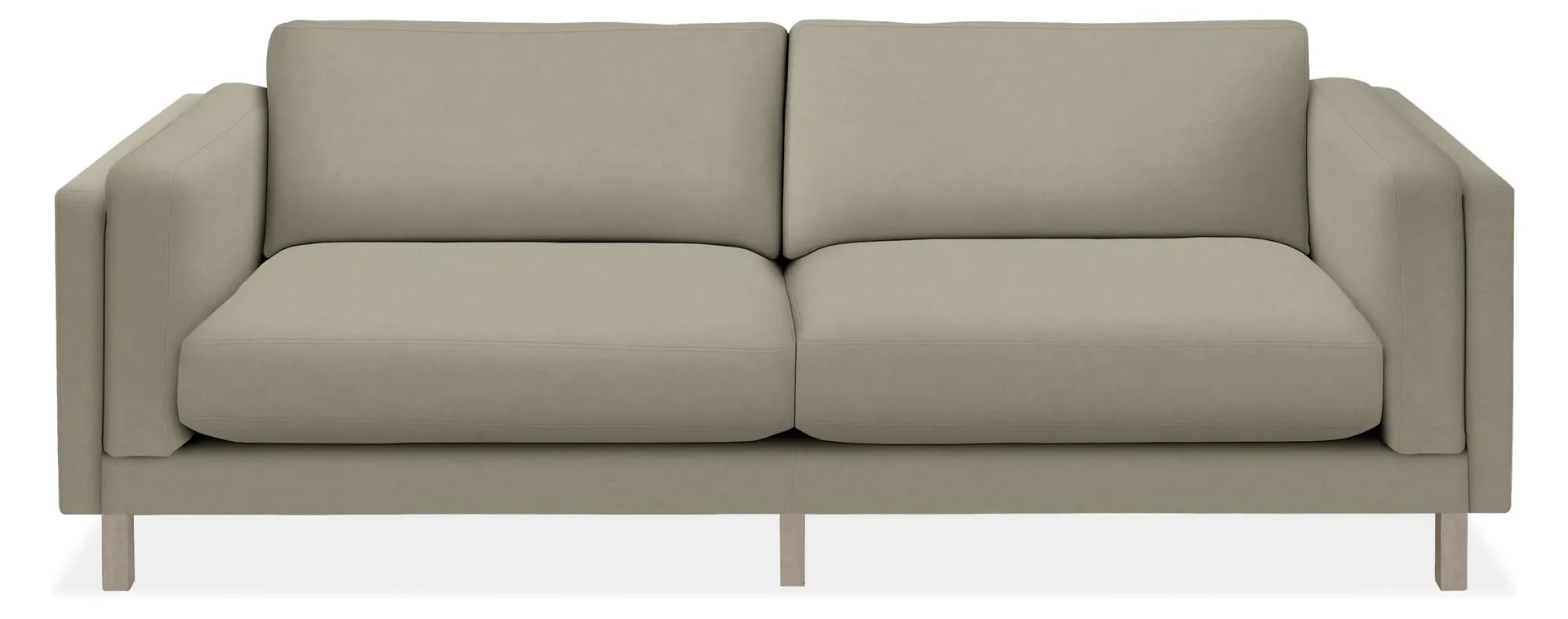 Cade 91" Sofa in Banks Cement with Shell Legs