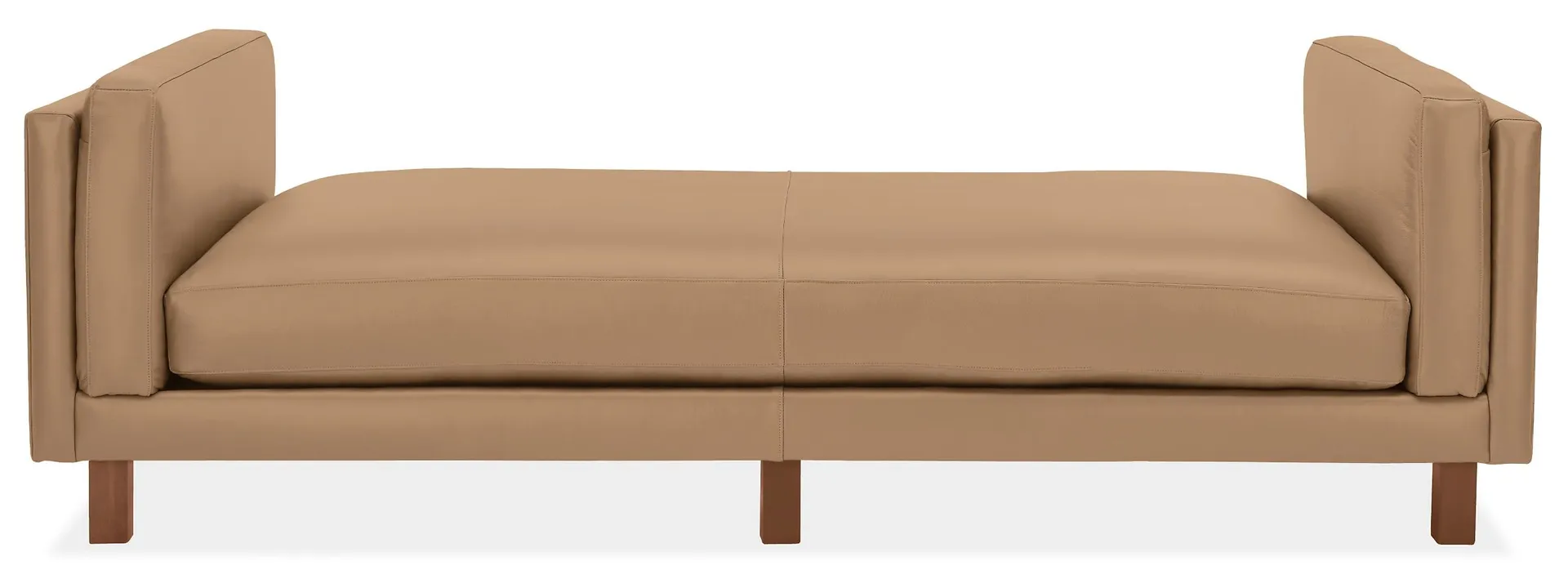 Cade 91" Daybed in Urbino Taupe Leather with Mocha Legs