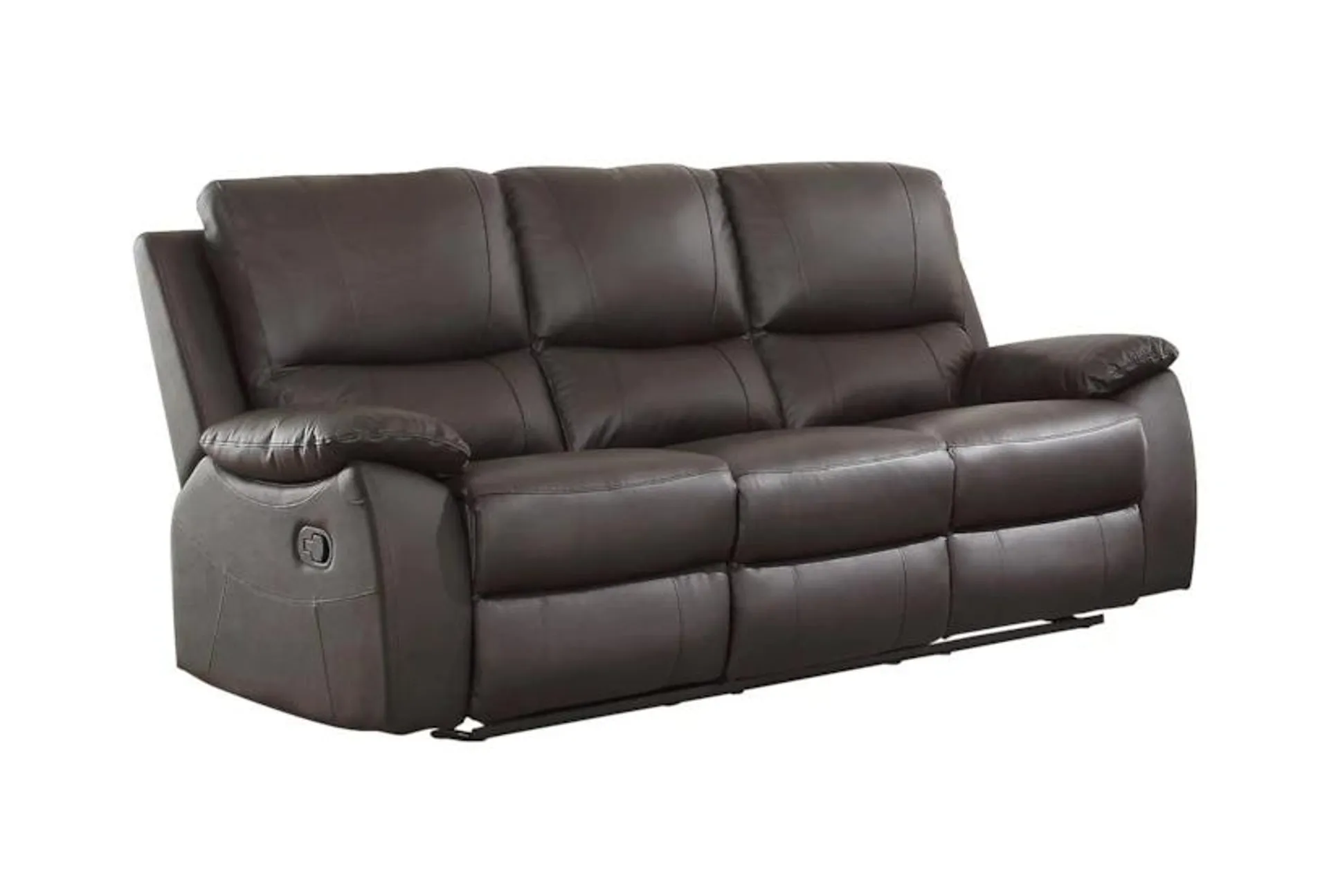 Serene Brown Faux Leather 78" Manual Reclining Sofa