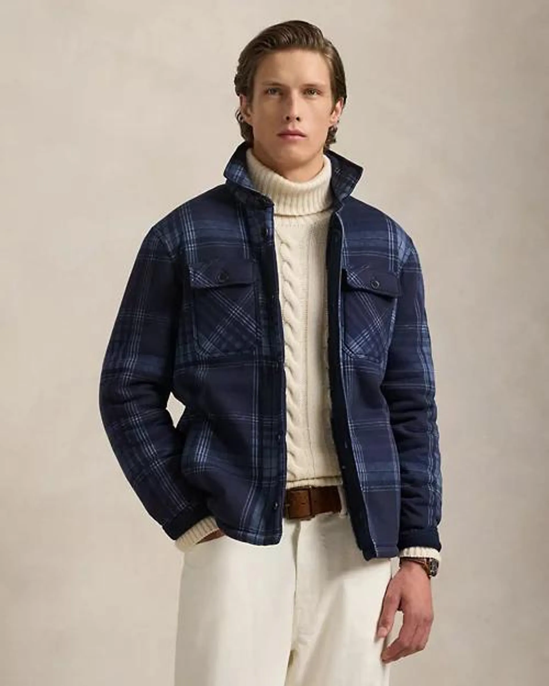 Plaid Fleece Shirt Jacket