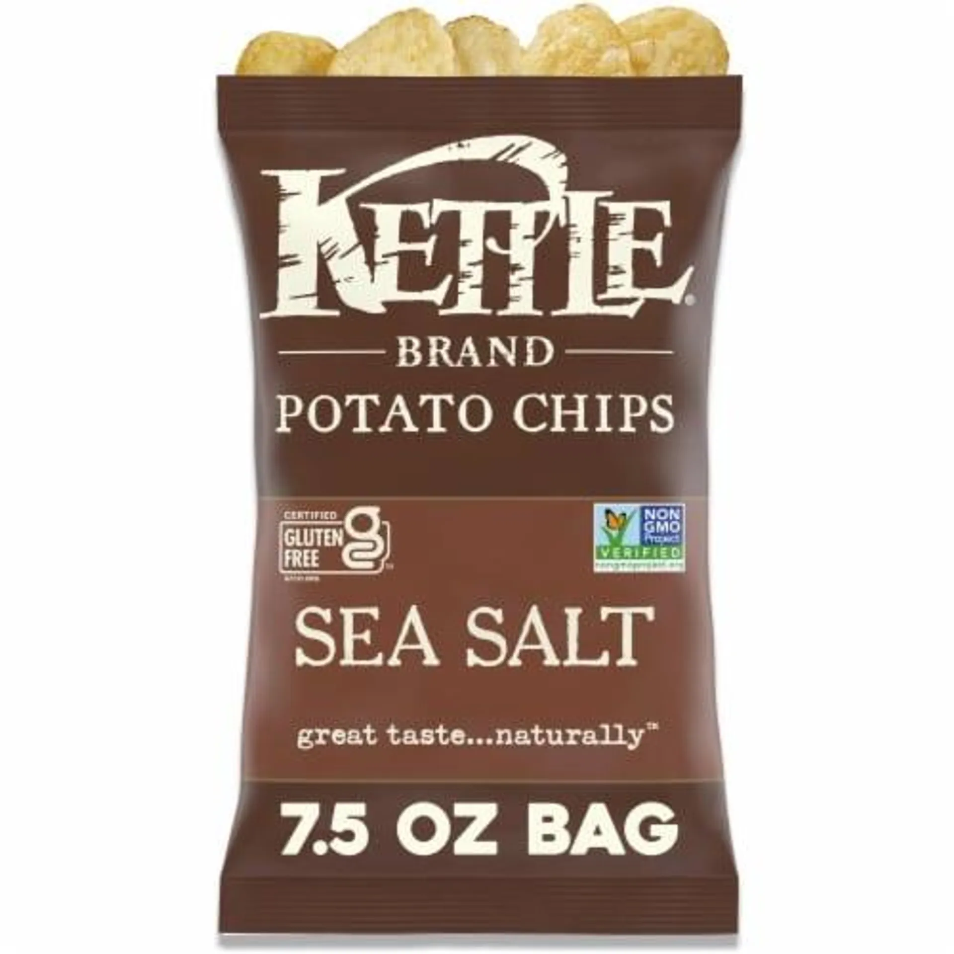 Kettle Brand Sea Salt Kettle Potato Chips Gluten-Free Non-Gmo