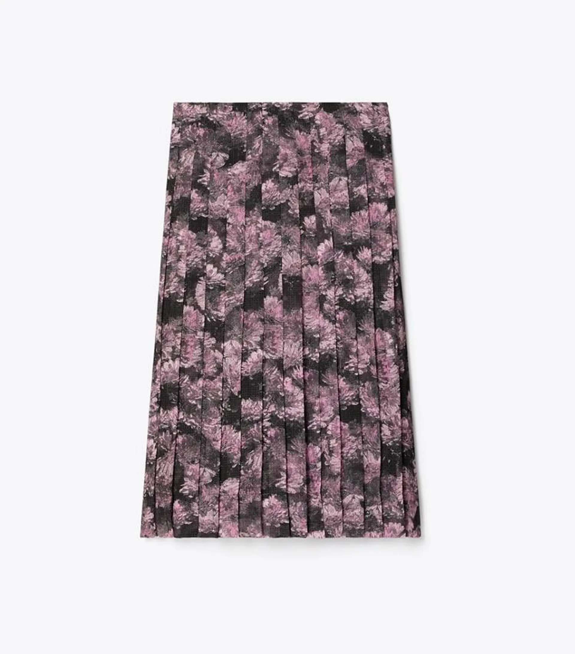 PRINTED PLEATED SILK SKIRT