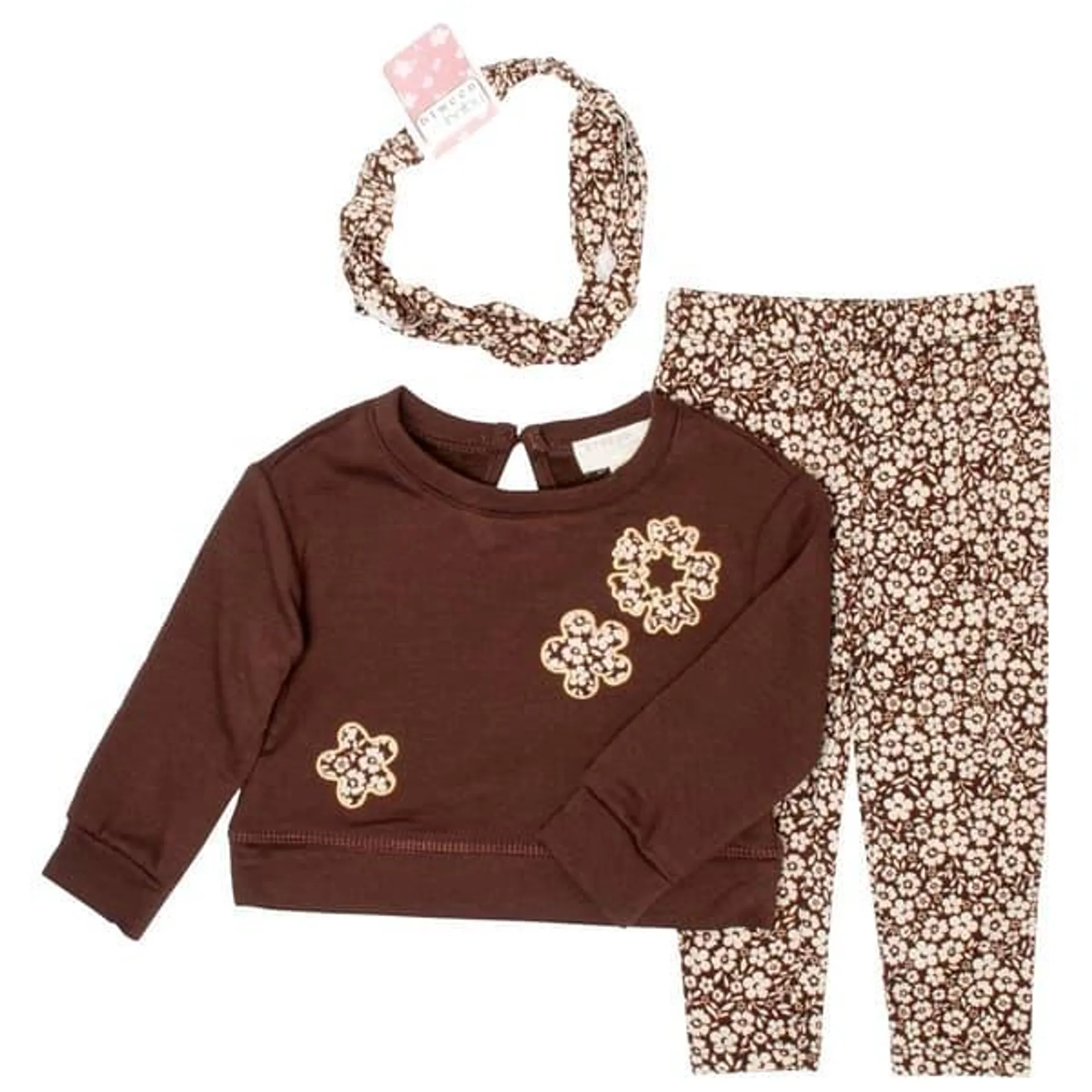 Baby Girl (12-24M) BTween® Appliqué Sweatshirt & Floral Leggings