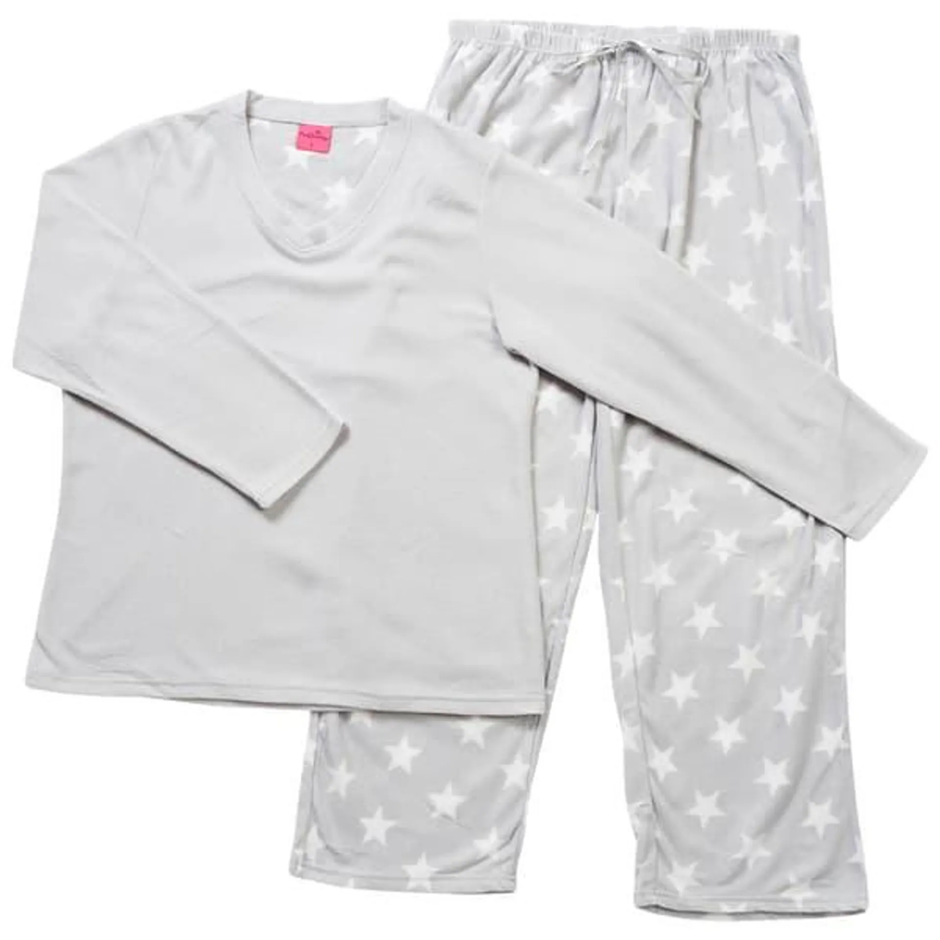 Womens Pink Laundry Folded Stars Microfleece Pajama Set