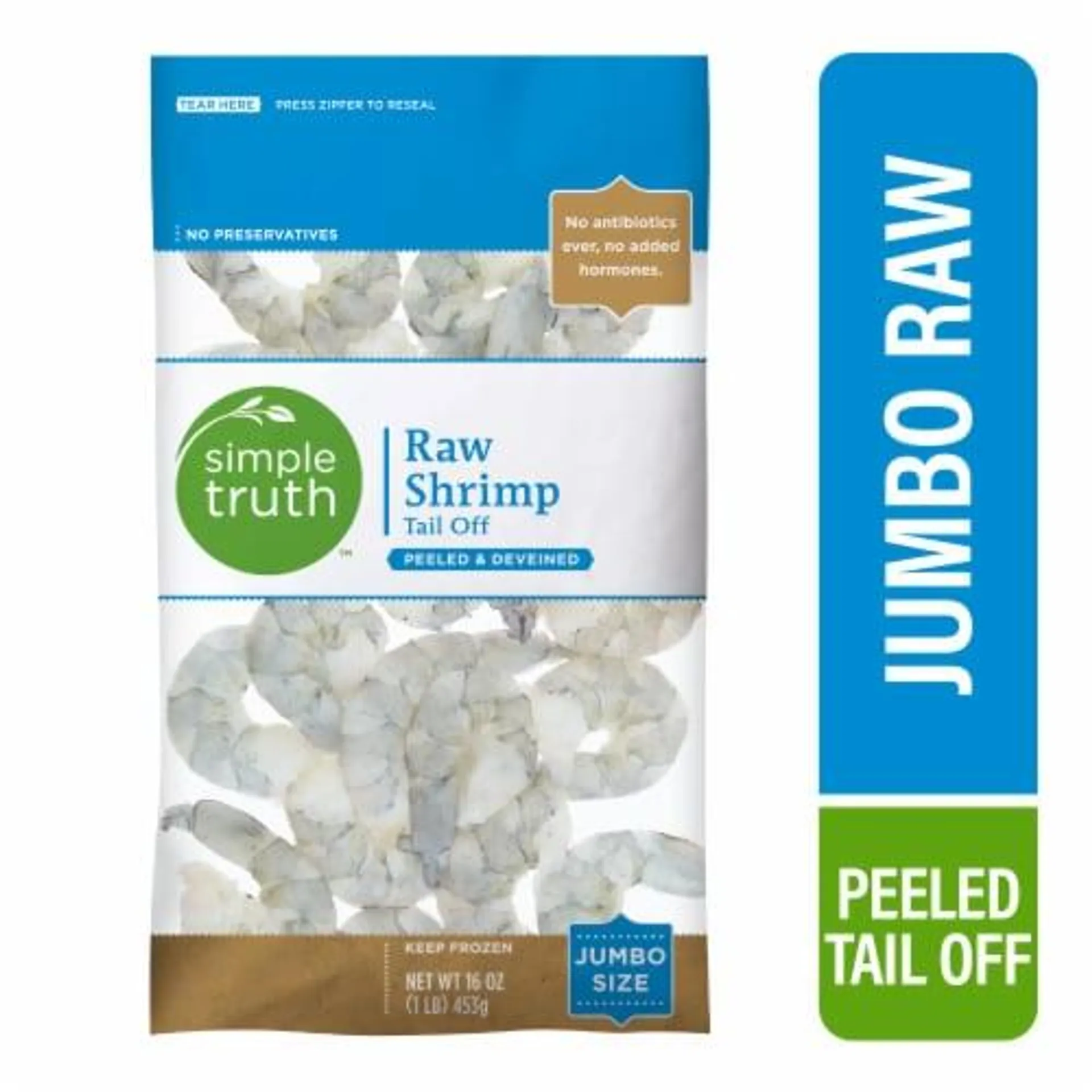 Simple Truth® Jumbo Raw Shrimp Peeled & Deveined Tail Off