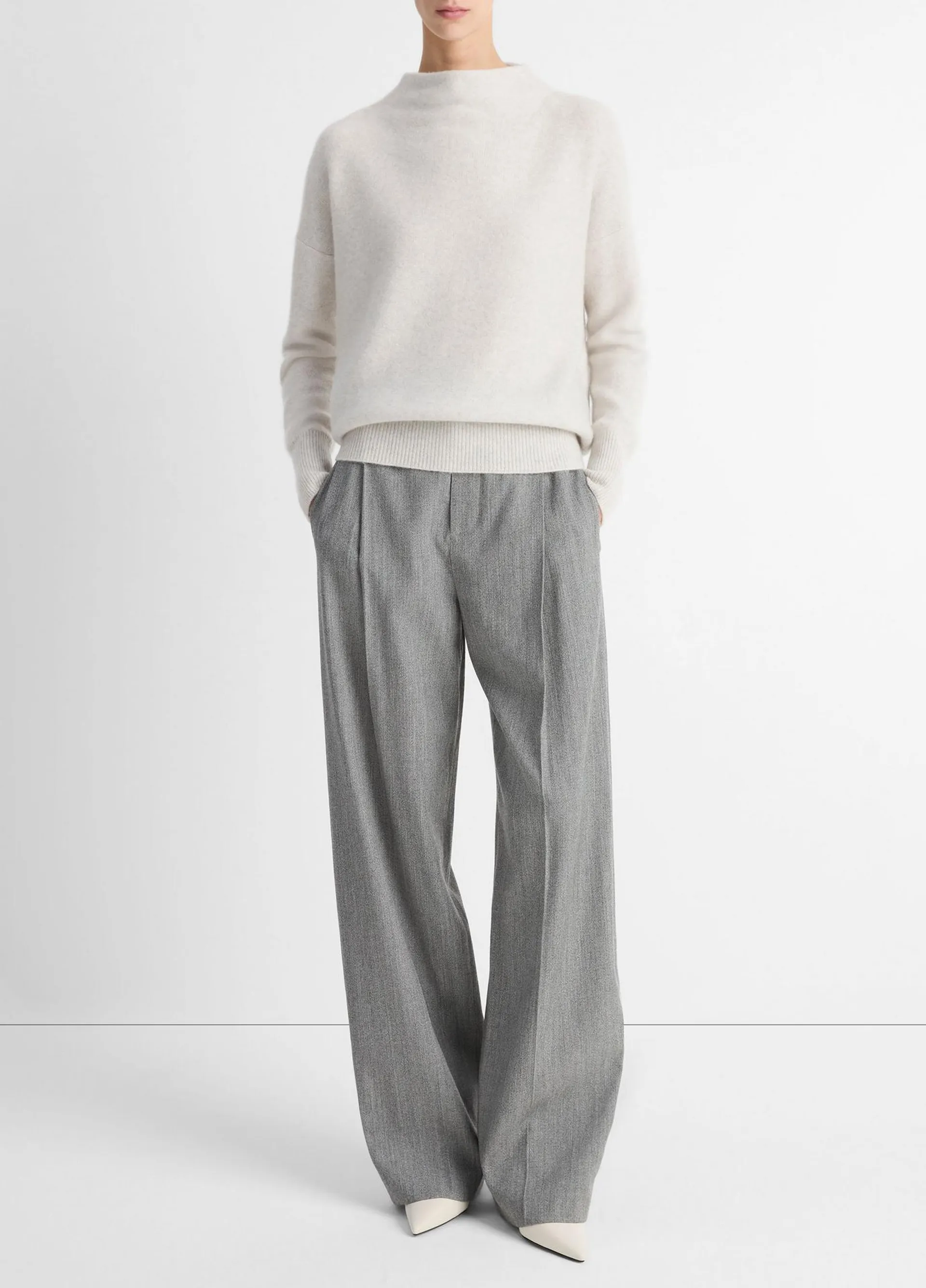 Plush Cashmere Funnel Neck Sweater