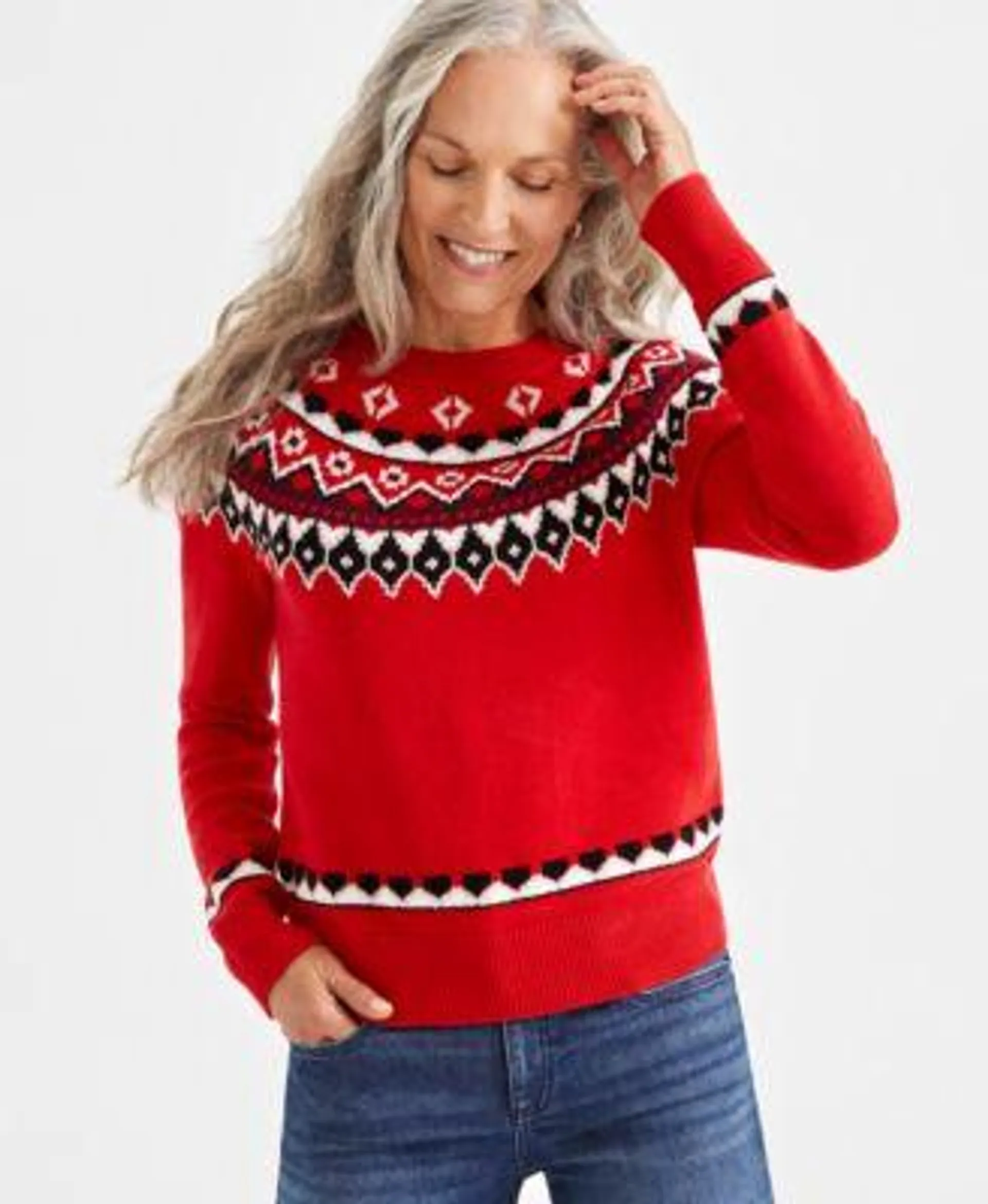 Women's Fair Isle Pullover Sweater, Created for Macy's