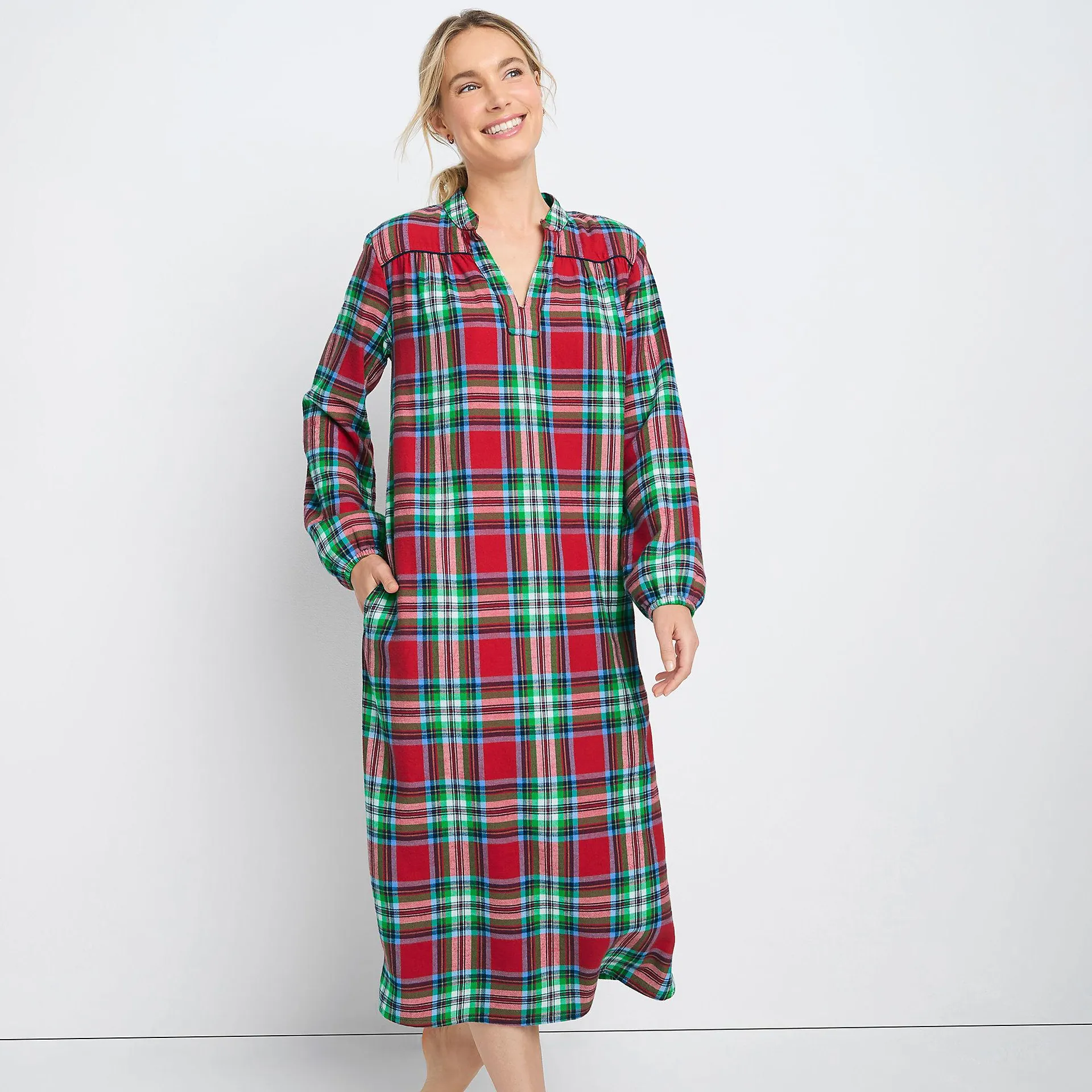 Women's Long Sleeve Flannel Nightgown