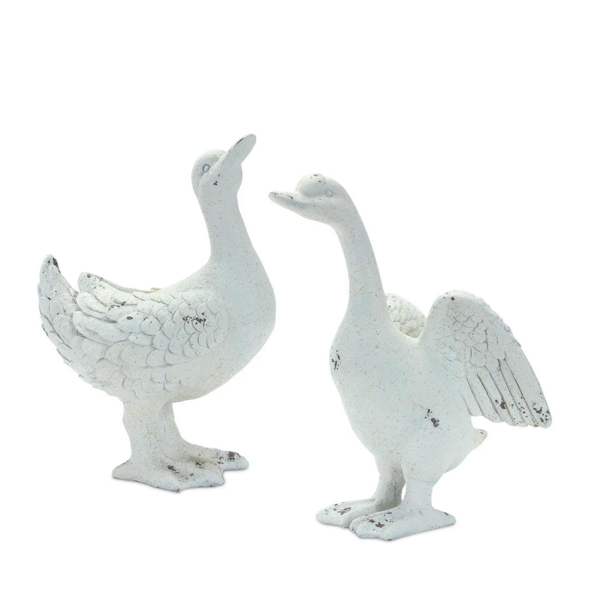 Stone Duck Garden Statue, Set of 2