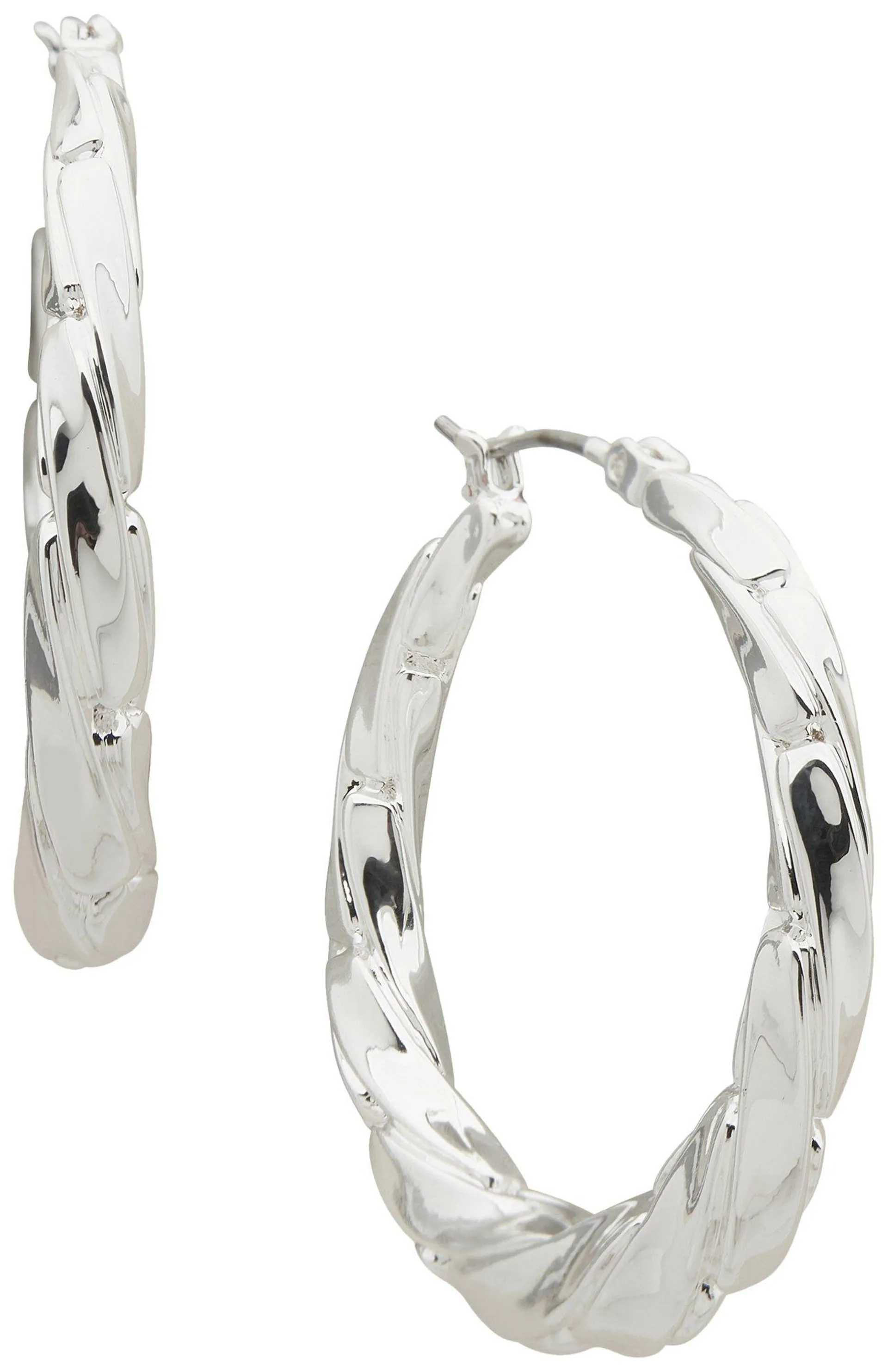 Nine West 35MM Graduated Click It Hoop Earrings