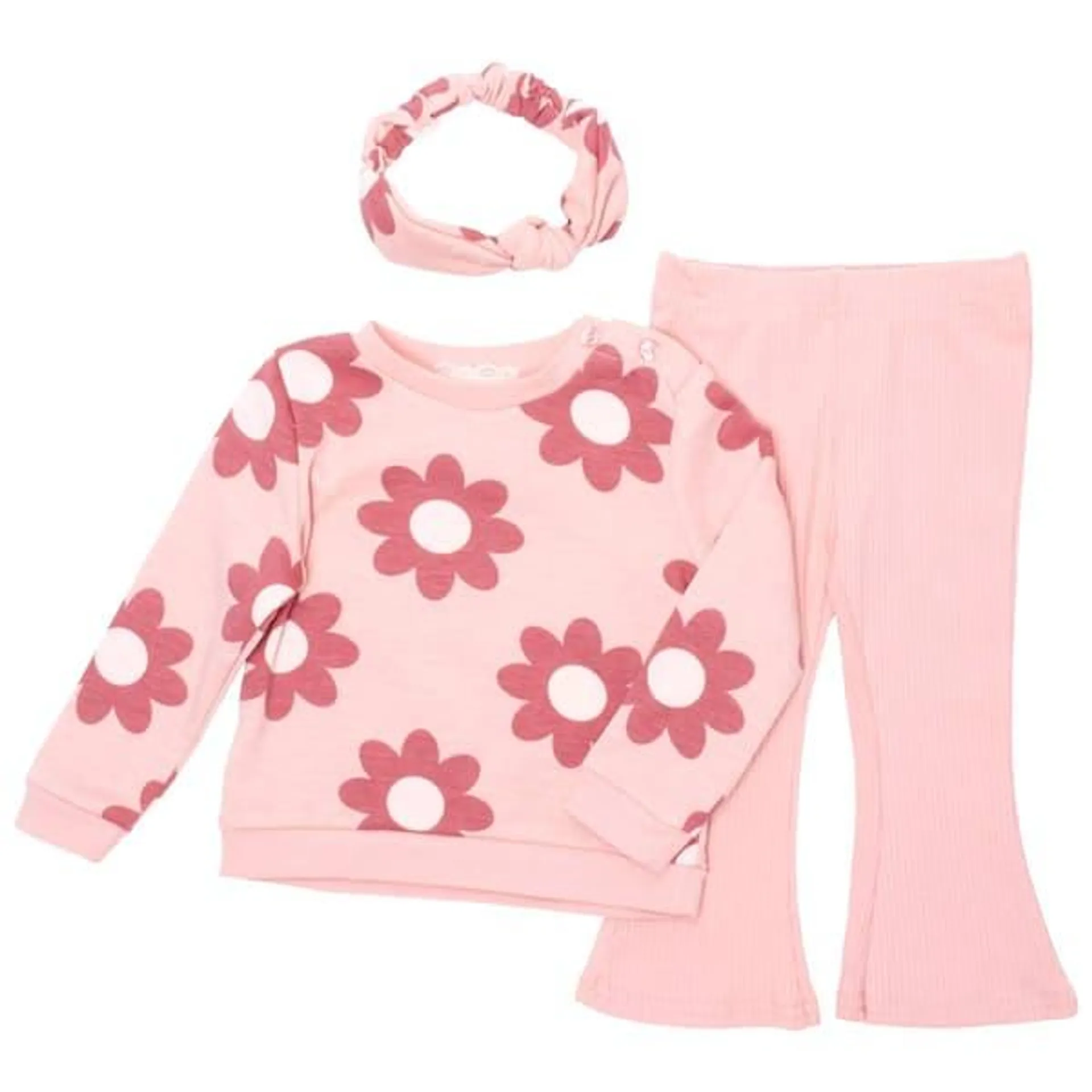 Baby Girl (12-24M) BTween® Flower Sweatshirt & Flared Leggings