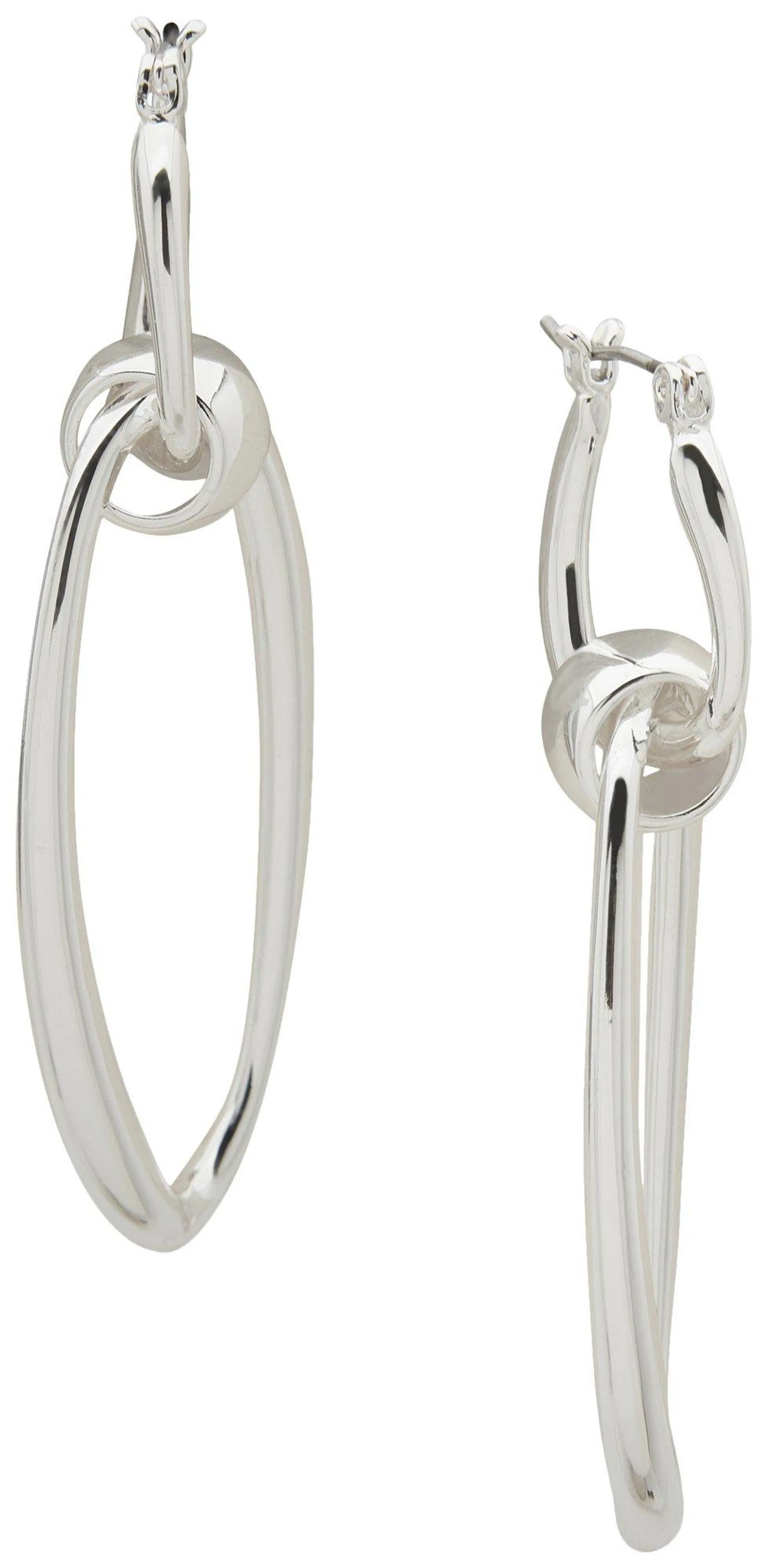 Nine West 53MM Silver Tone Loops Hoop Earrings