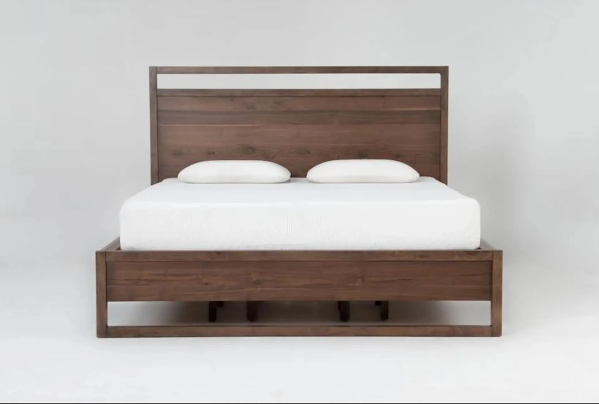 Sawyer Brown Walnut Queen Wood Panel Bed With Storage