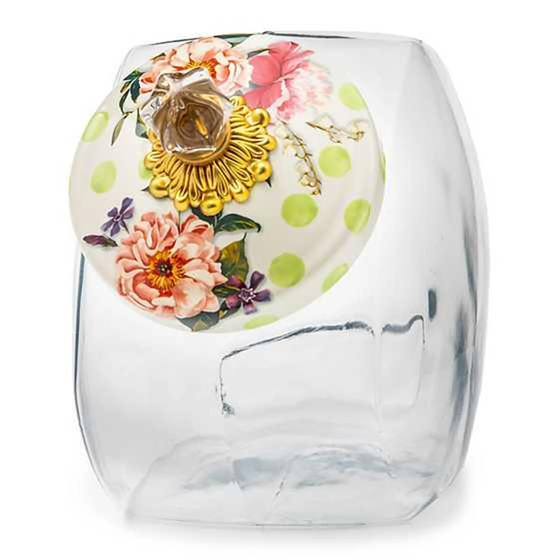 Cookie Jar with Wildflowers Green Lid