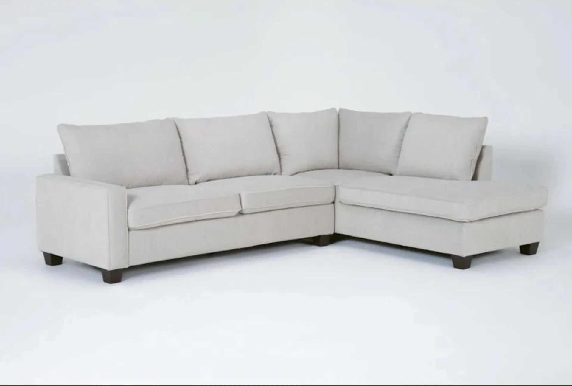 Reid Buff Beige Fabric 109" 2 Piece L-Shaped Sectional with Right Arm Facing Corner Chaise