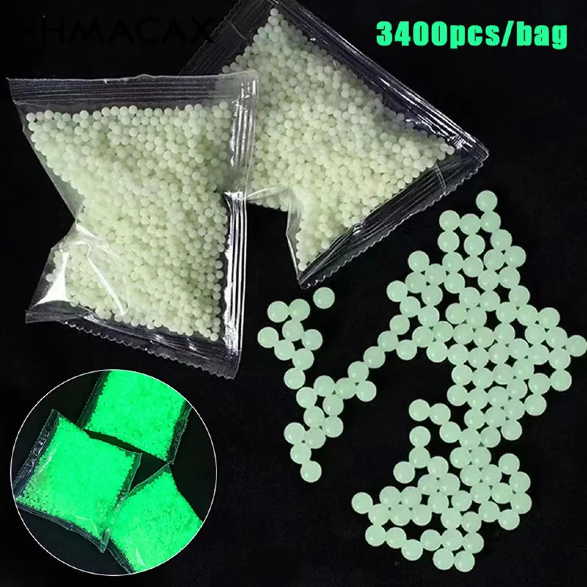 Balas de agua fluorescentes de 7-8 mm, balas de agua blandas para disparar de noche, balas de gel de agua fluorescentes para airsoft, juego de batalla