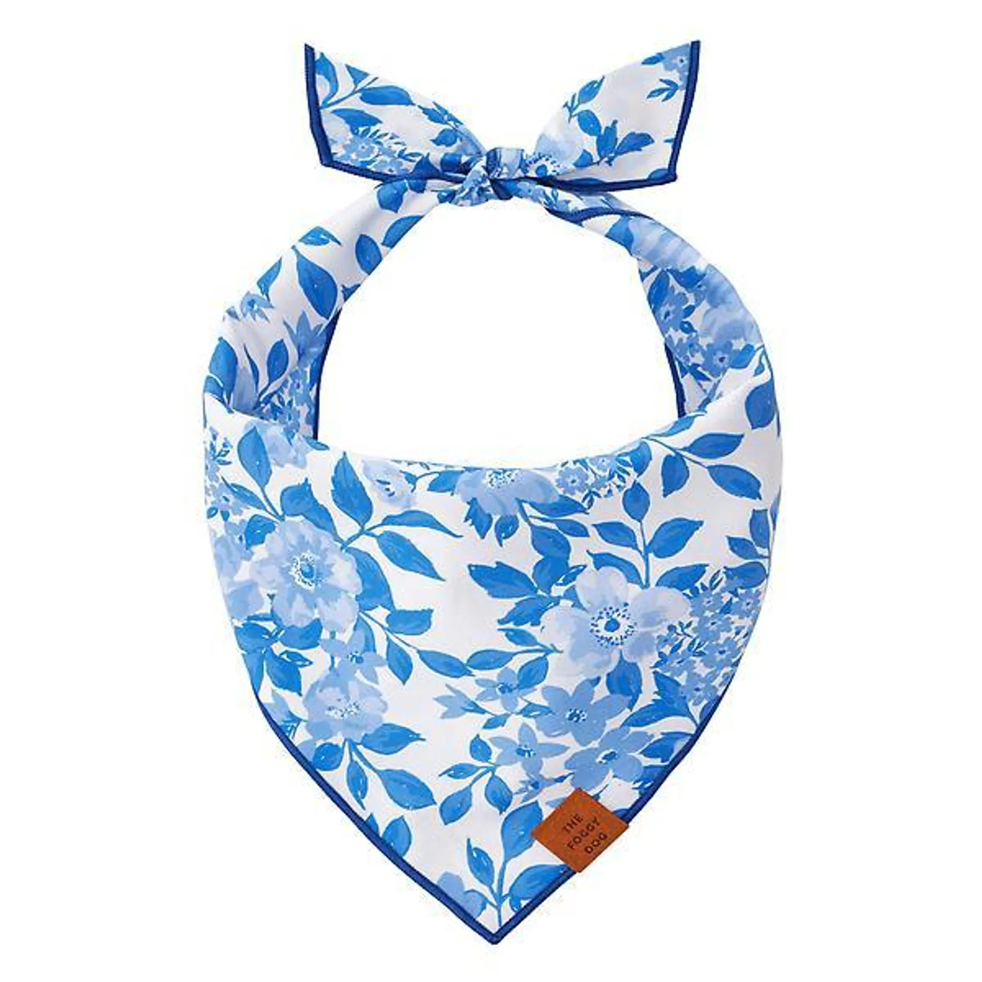 The Foggy Dog Large Pet Bandana Blue Roses