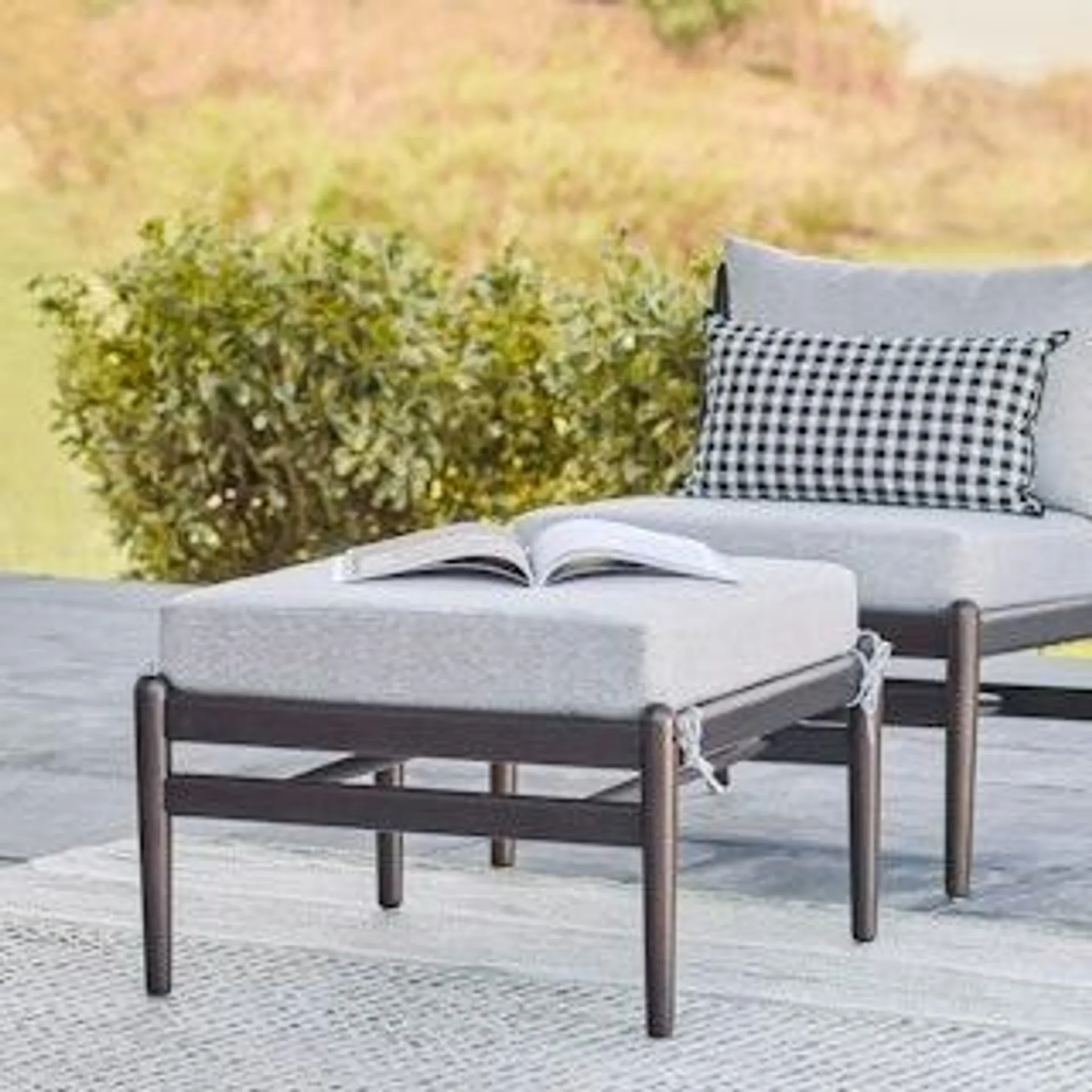 Lagora 25" Outdoor Ottoman - Bistro Brown