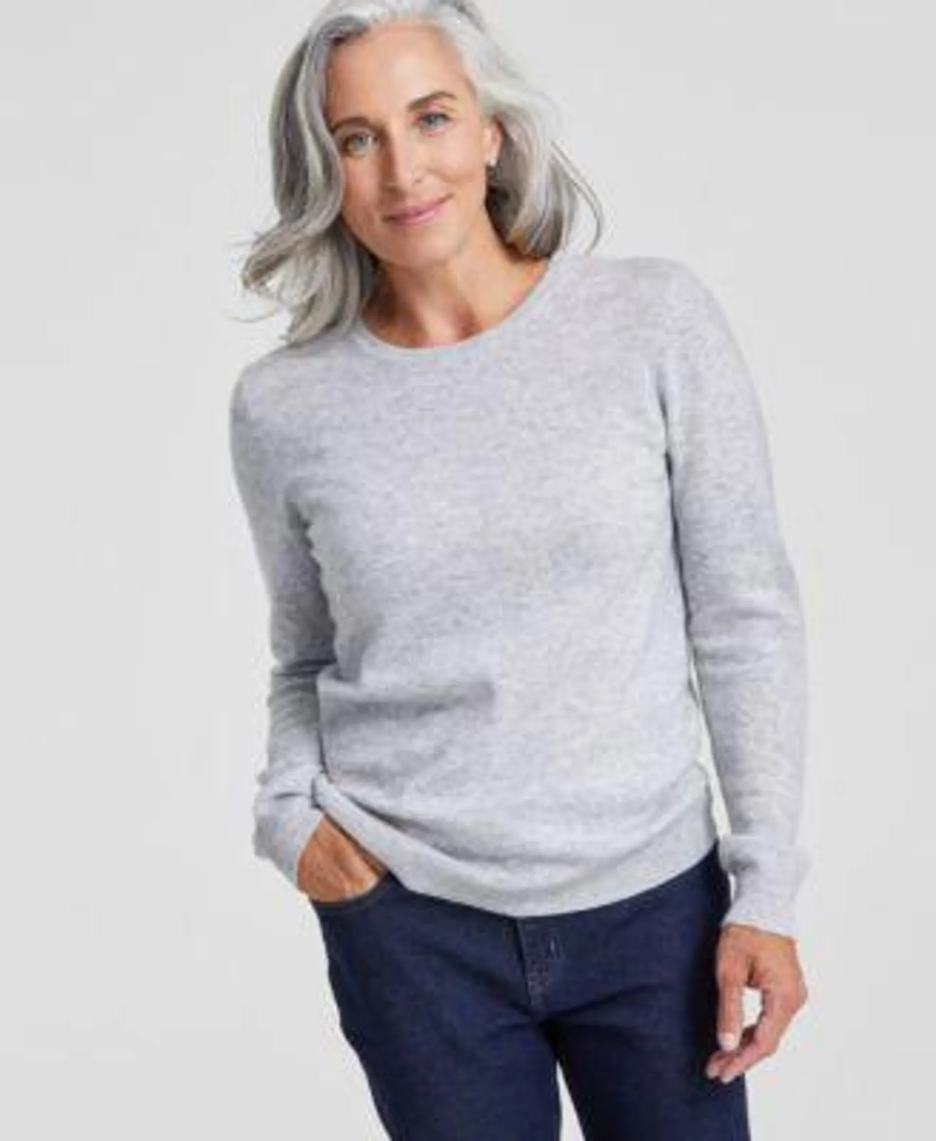 100% Cashmere Women's Long-Sleeve Crewneck Sweater, Created for Macy's