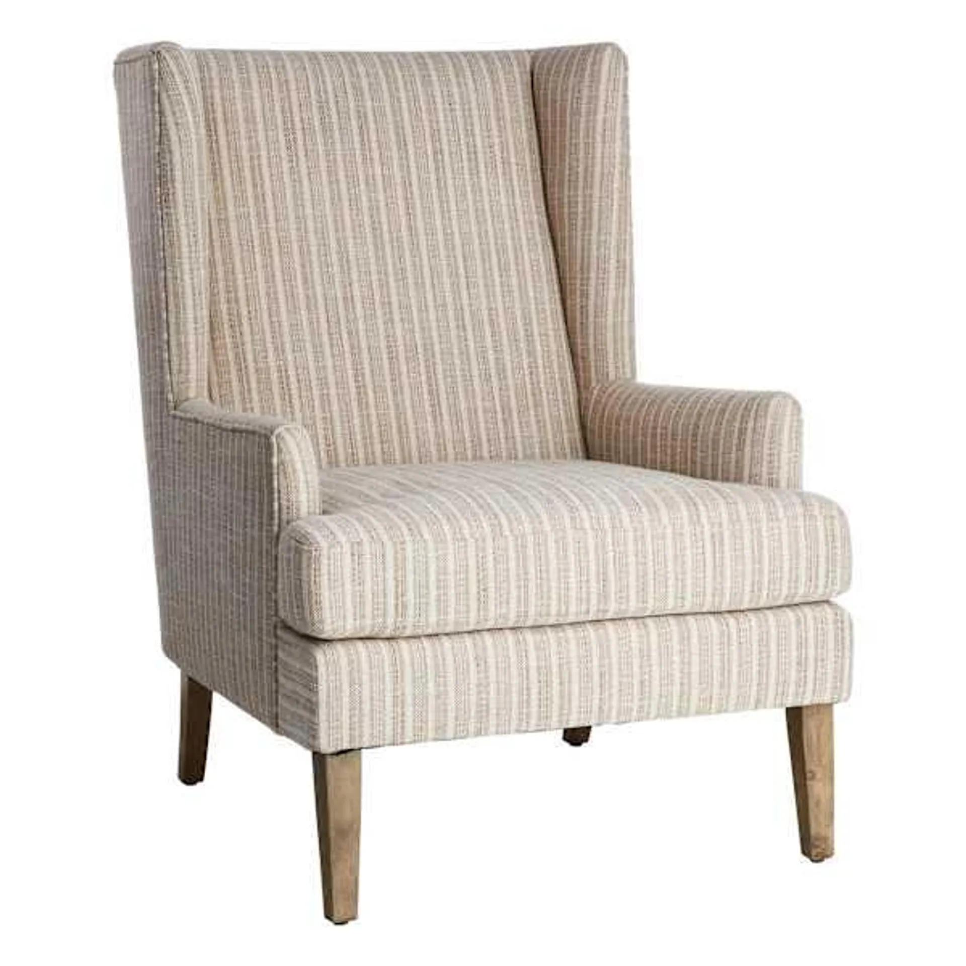 Asher Wing Accent Chair, Brown