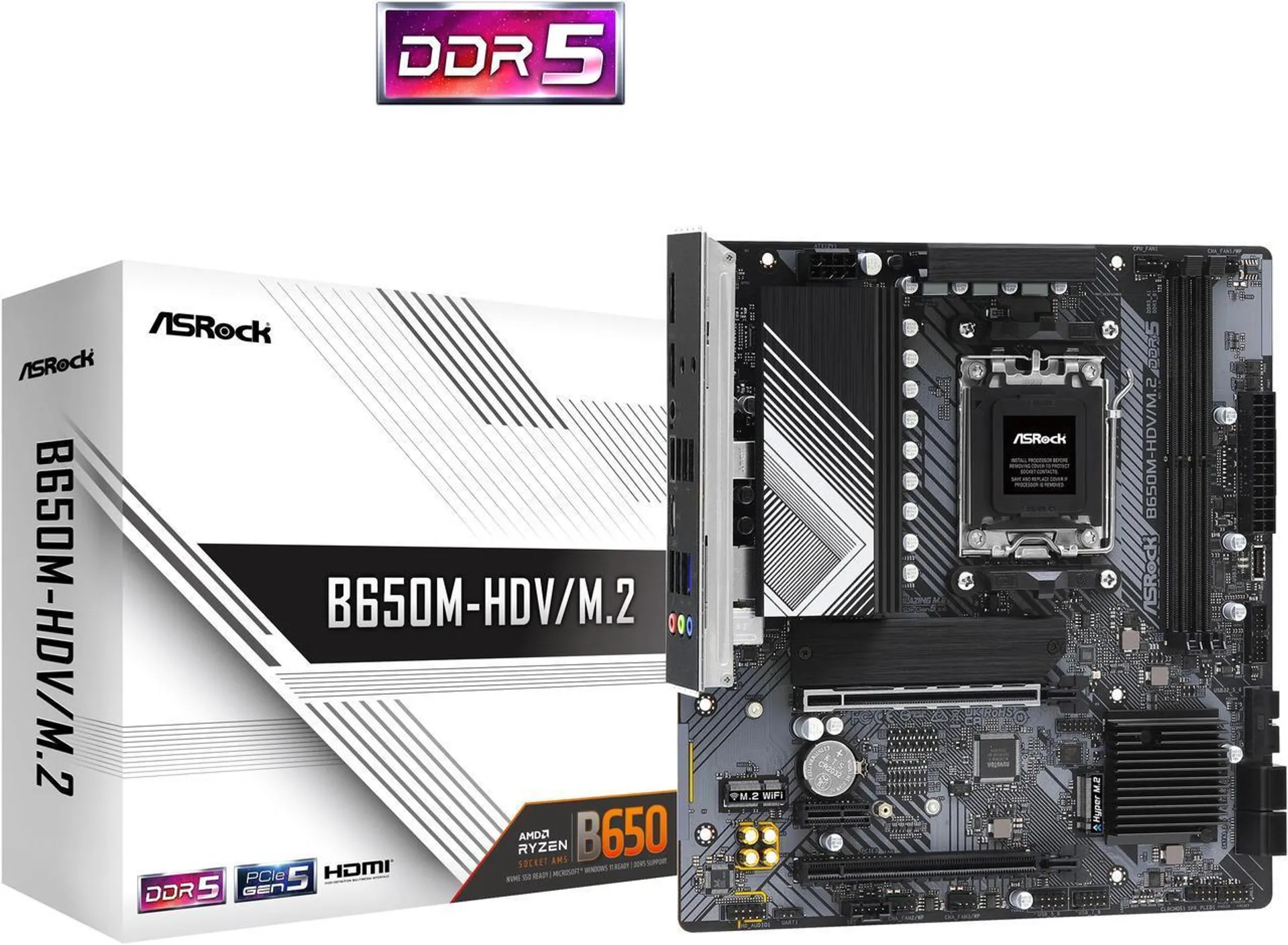 ASRock B650M-HDV/M.2 Socket AM5 Ryzen 7000 Micro ATX Motherboard