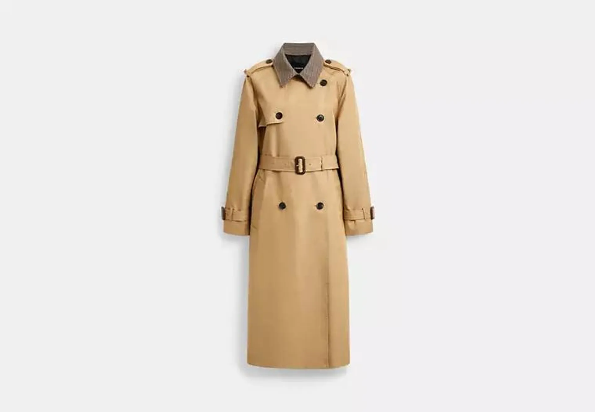 Mixed Material Trench Coat