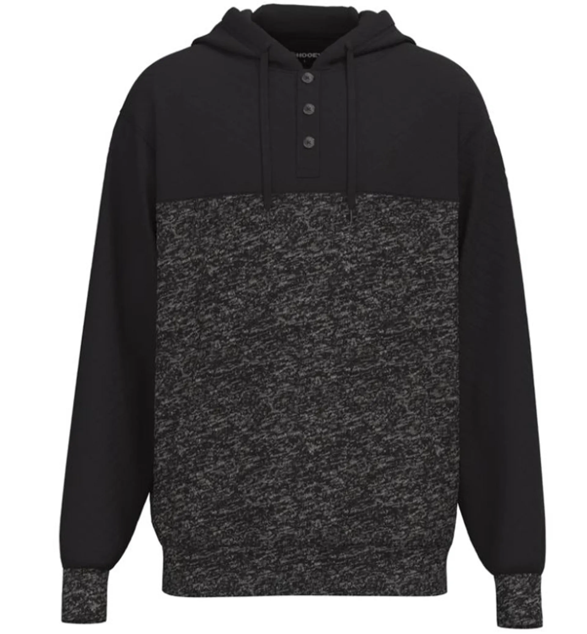 Hooey Mens Jimmy Black Quilt Detailing Hoody