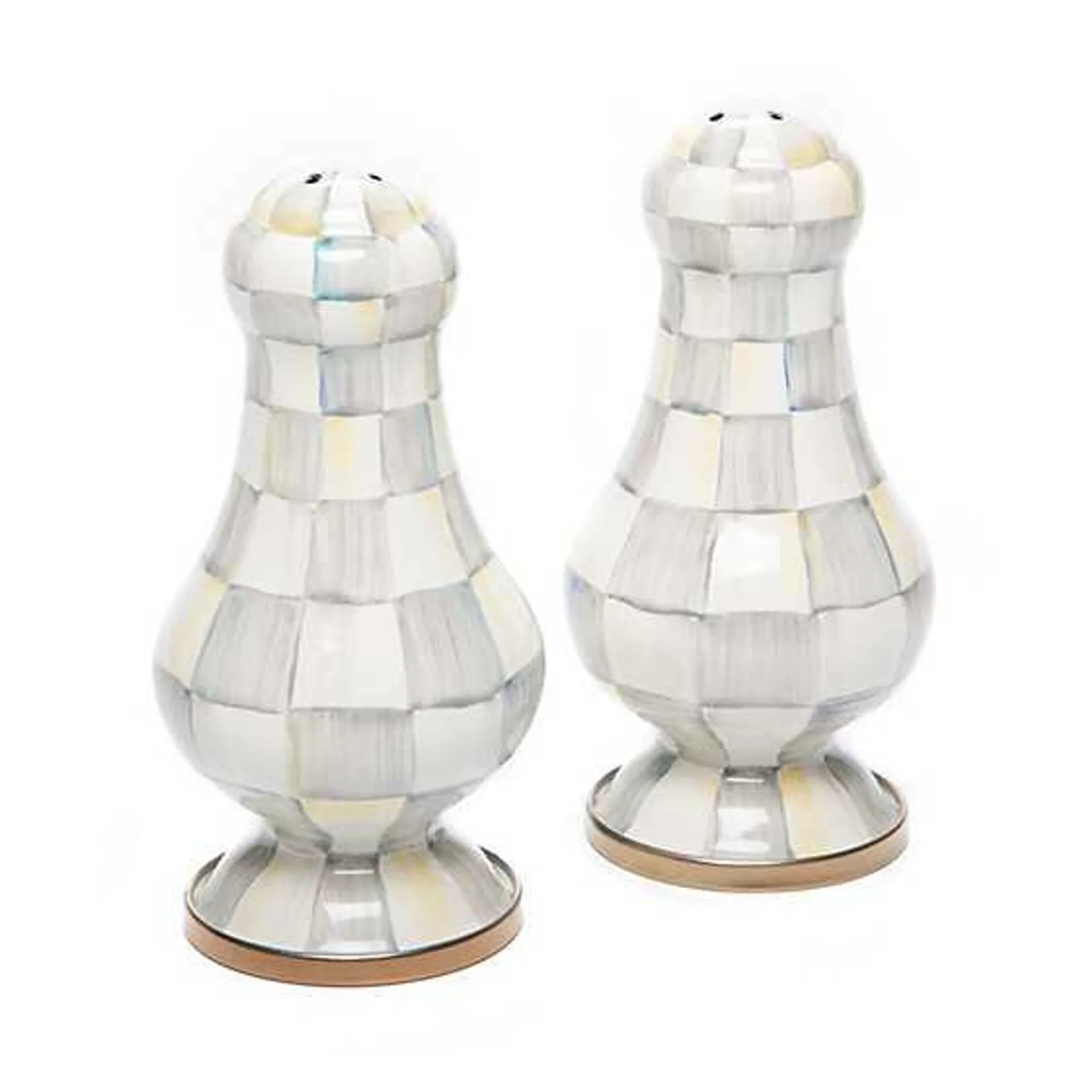 Sterling Check Large Salt & Pepper Shakers