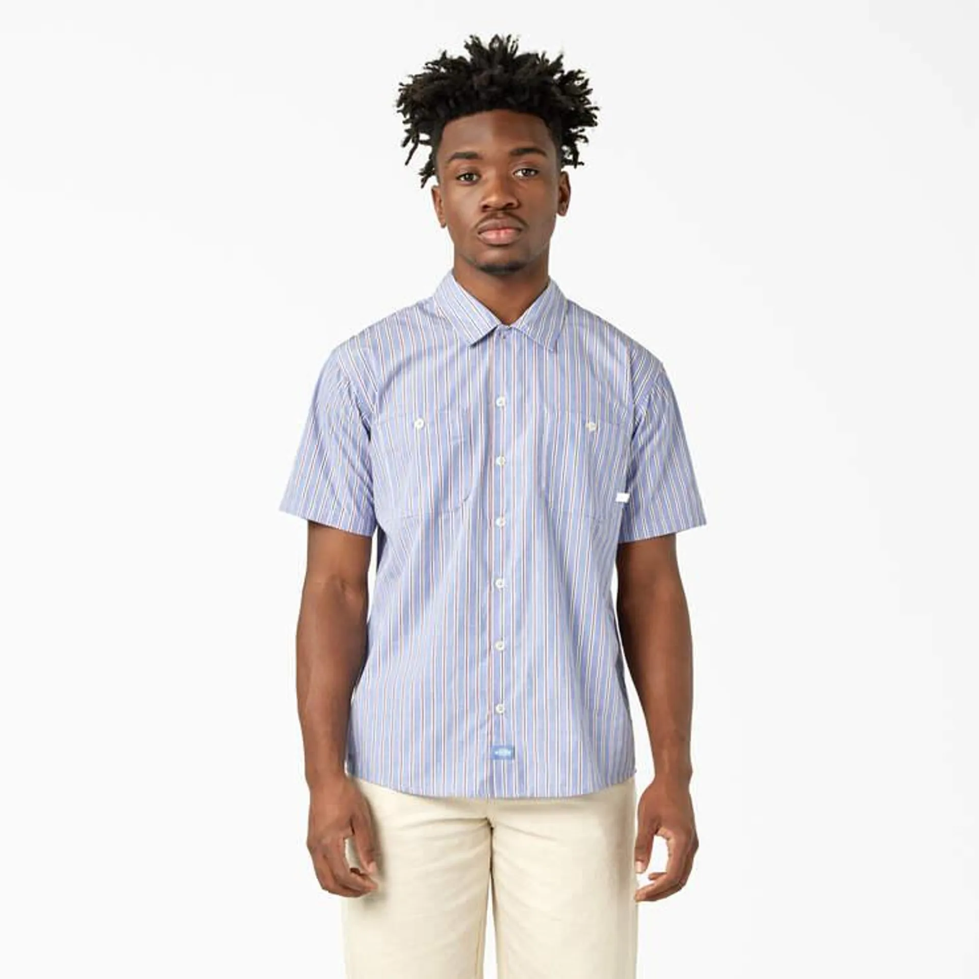 Short Sleeve Striped Service Shirt