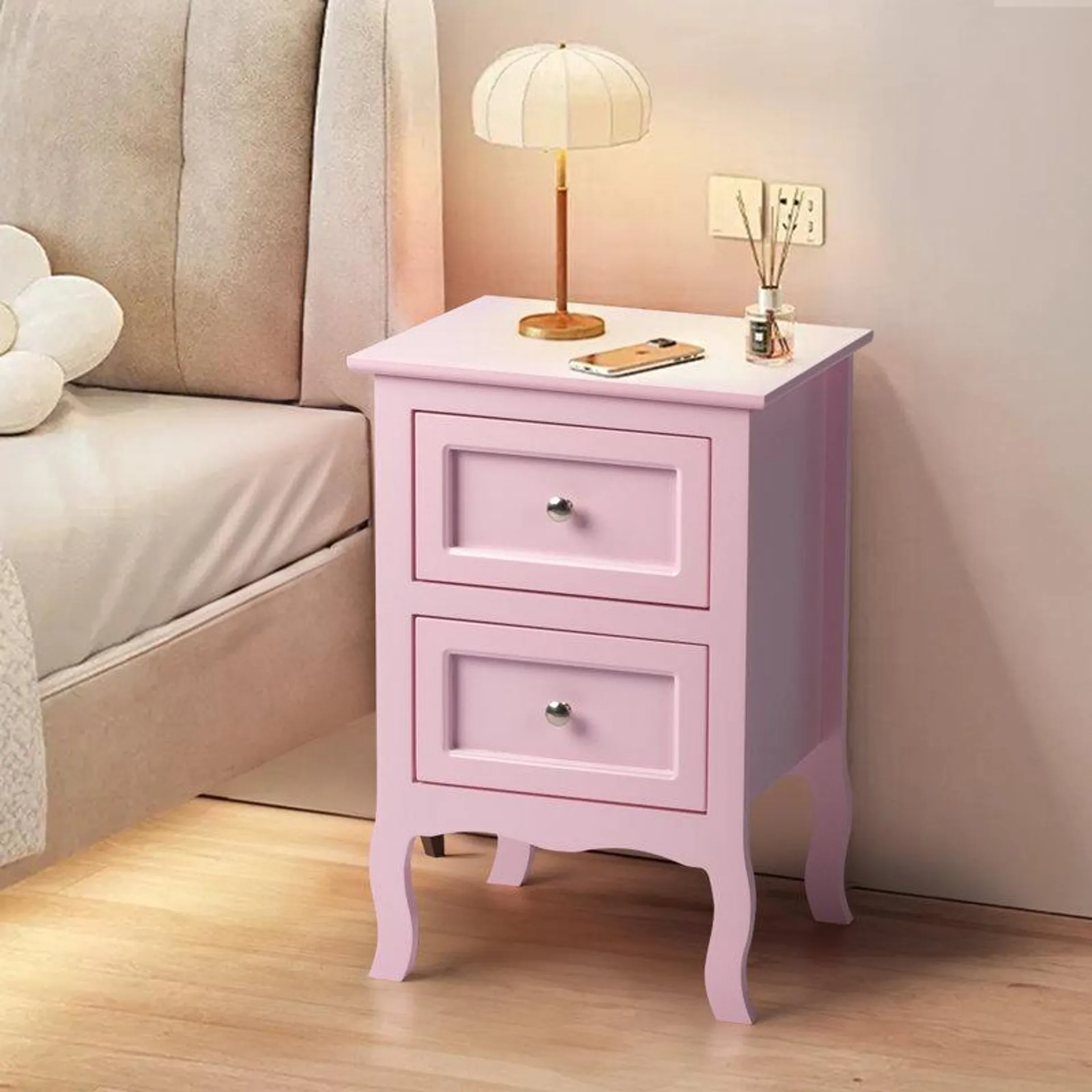 Authement 2 - Drawer Nightstand Storage Cabinet