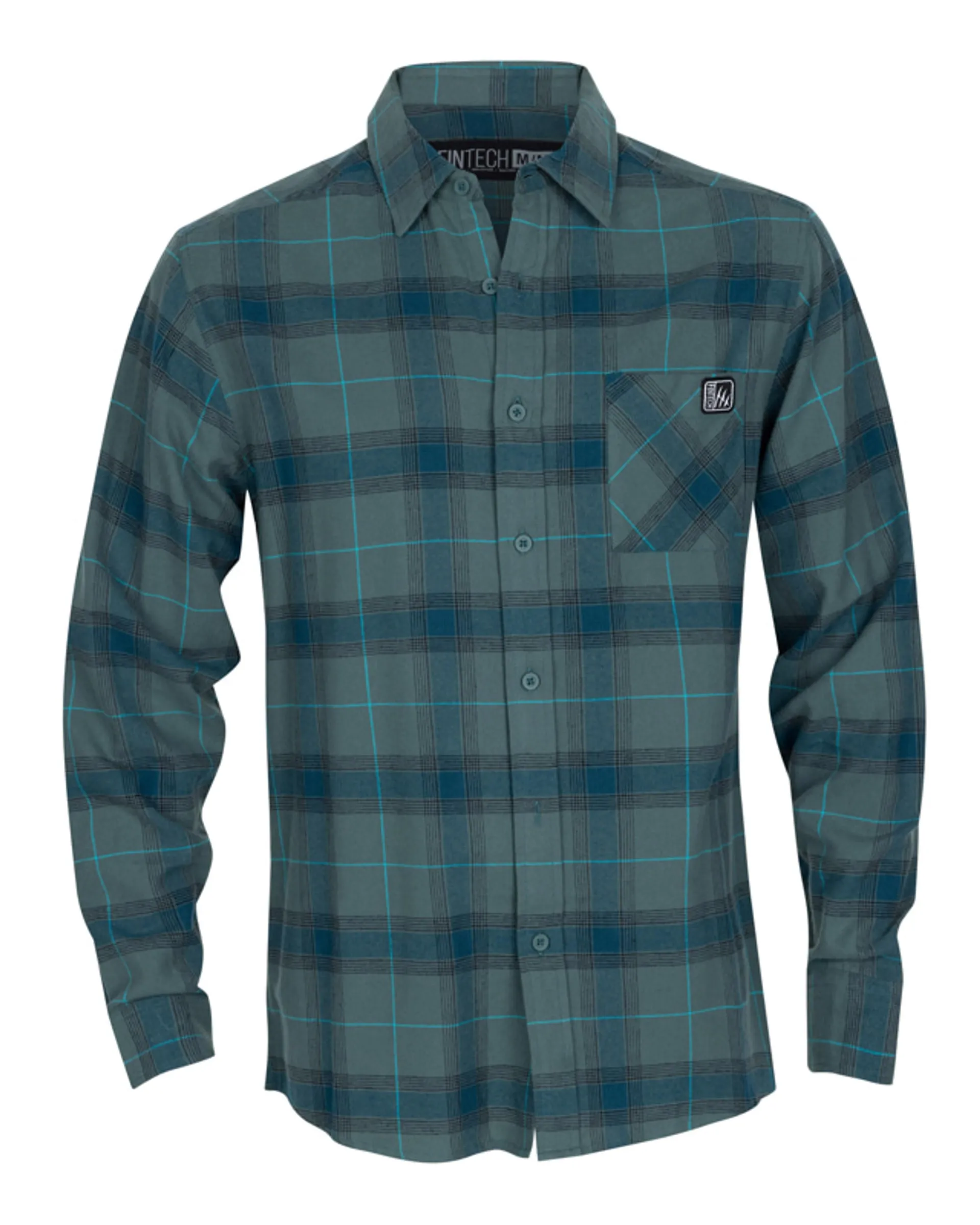 FinTech Men's Long Sleeve Beachcamper Flannel - Mallard Green Ceramin