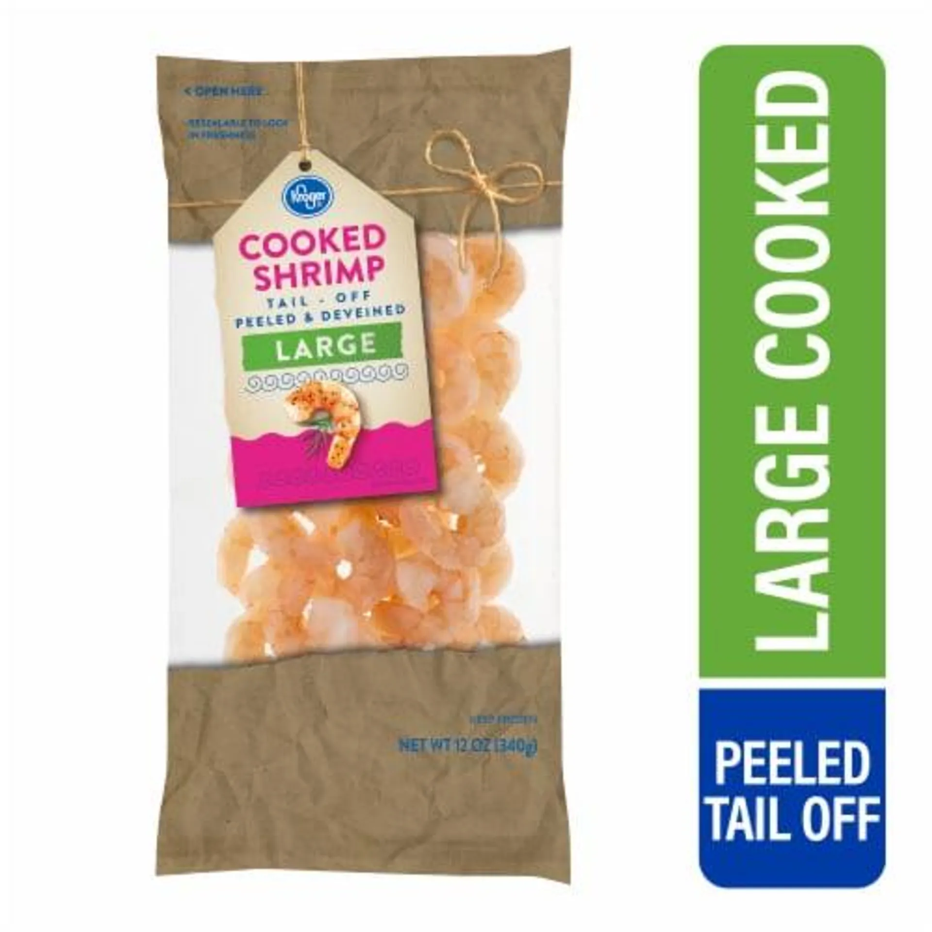 Kroger® Large Shrimp Cooked Peeled & Deveined Tail Off