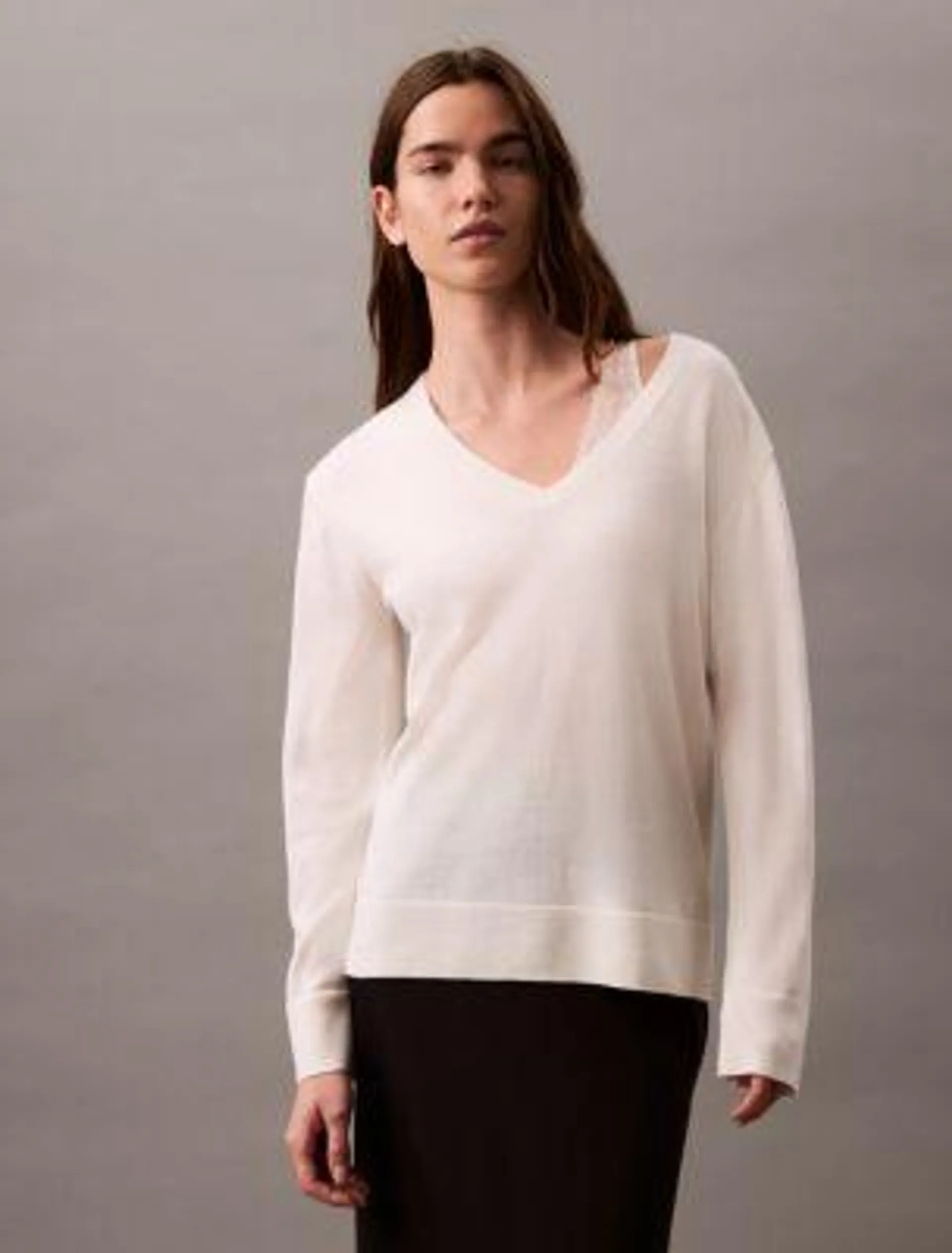 Extra Fine Merino Blend V-Neck Sweater