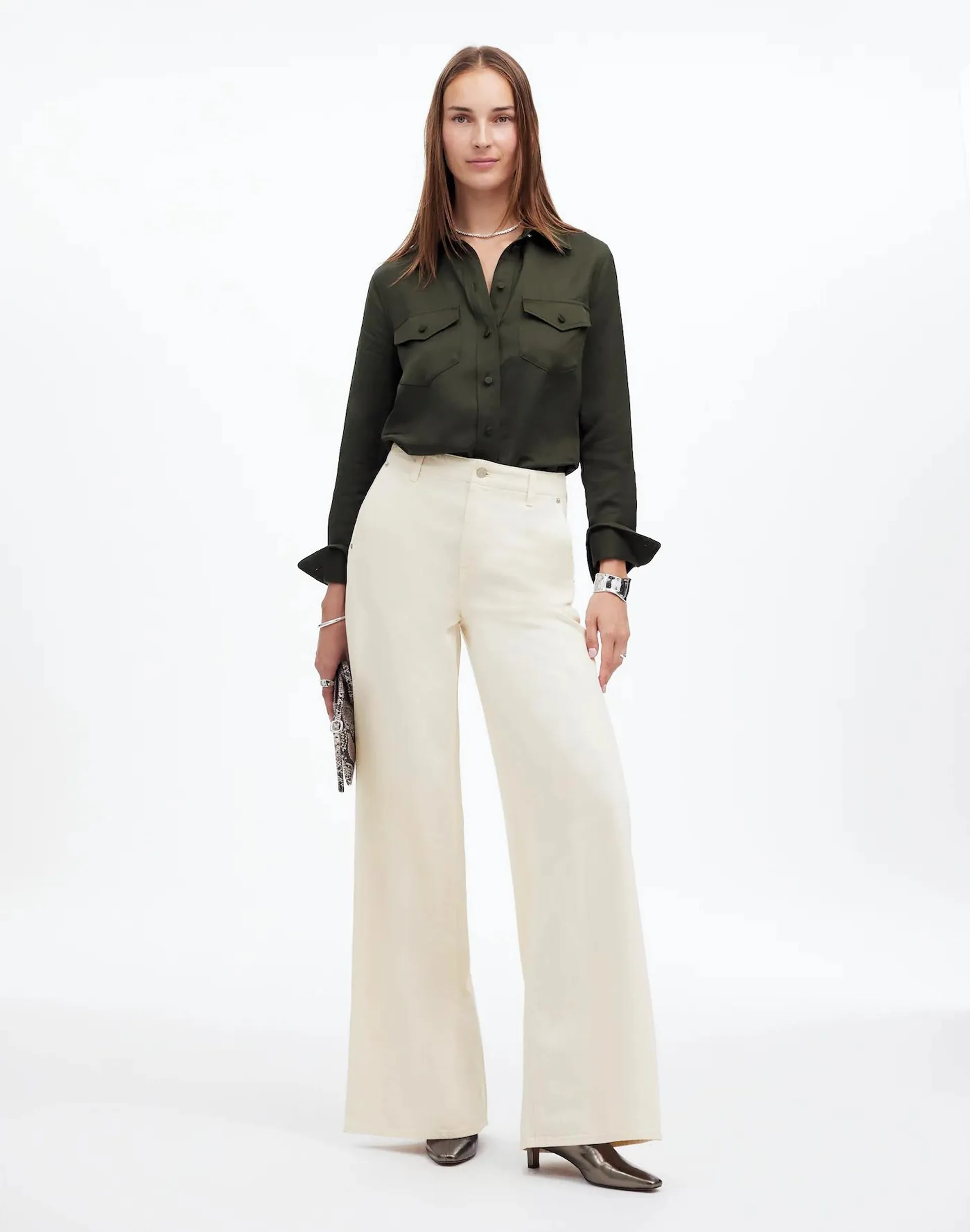 Wide Sweep Denim Trousers